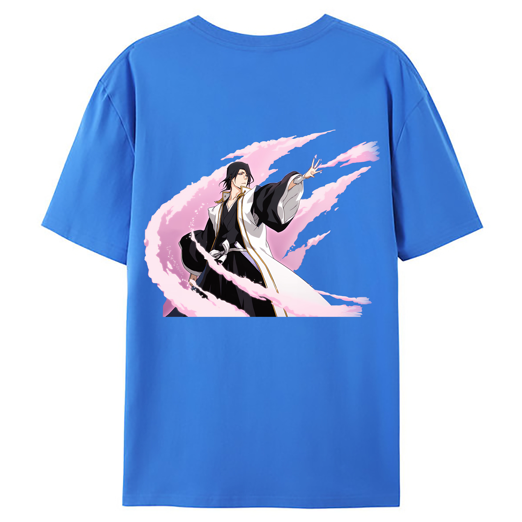 （画像用） ブリーチ くちき びゃくや BLEACH Kuchiki Byakuya 綿100％ メンズ半袖Tシャツ（バックプリント） 通気性