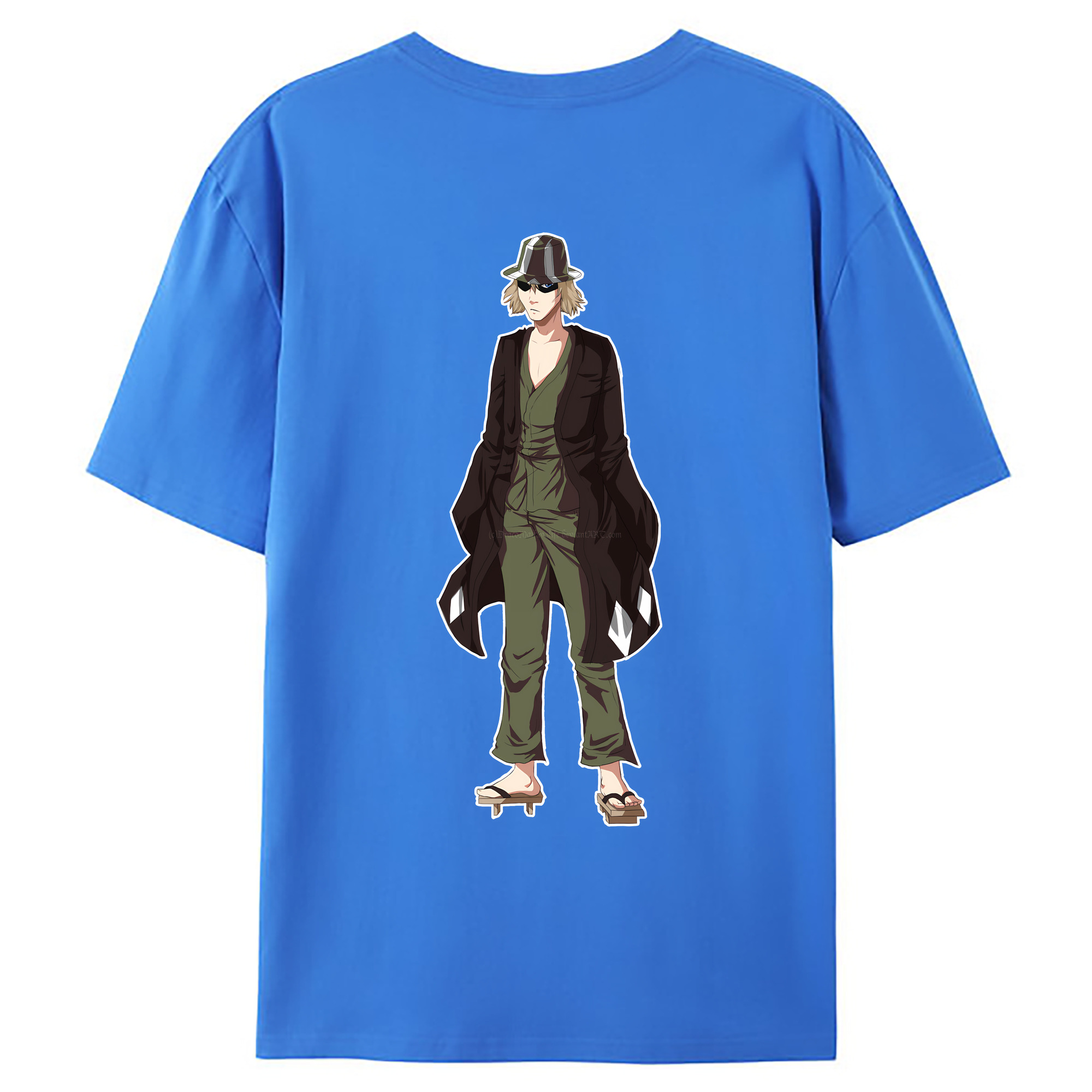 （画像用） "ブリーチ 浦原 喜助（うらはら きすけ） BLEACH Urahara Kisuke " 綿100％ メンズ半袖Tシャツ（バックプリント） 通気性