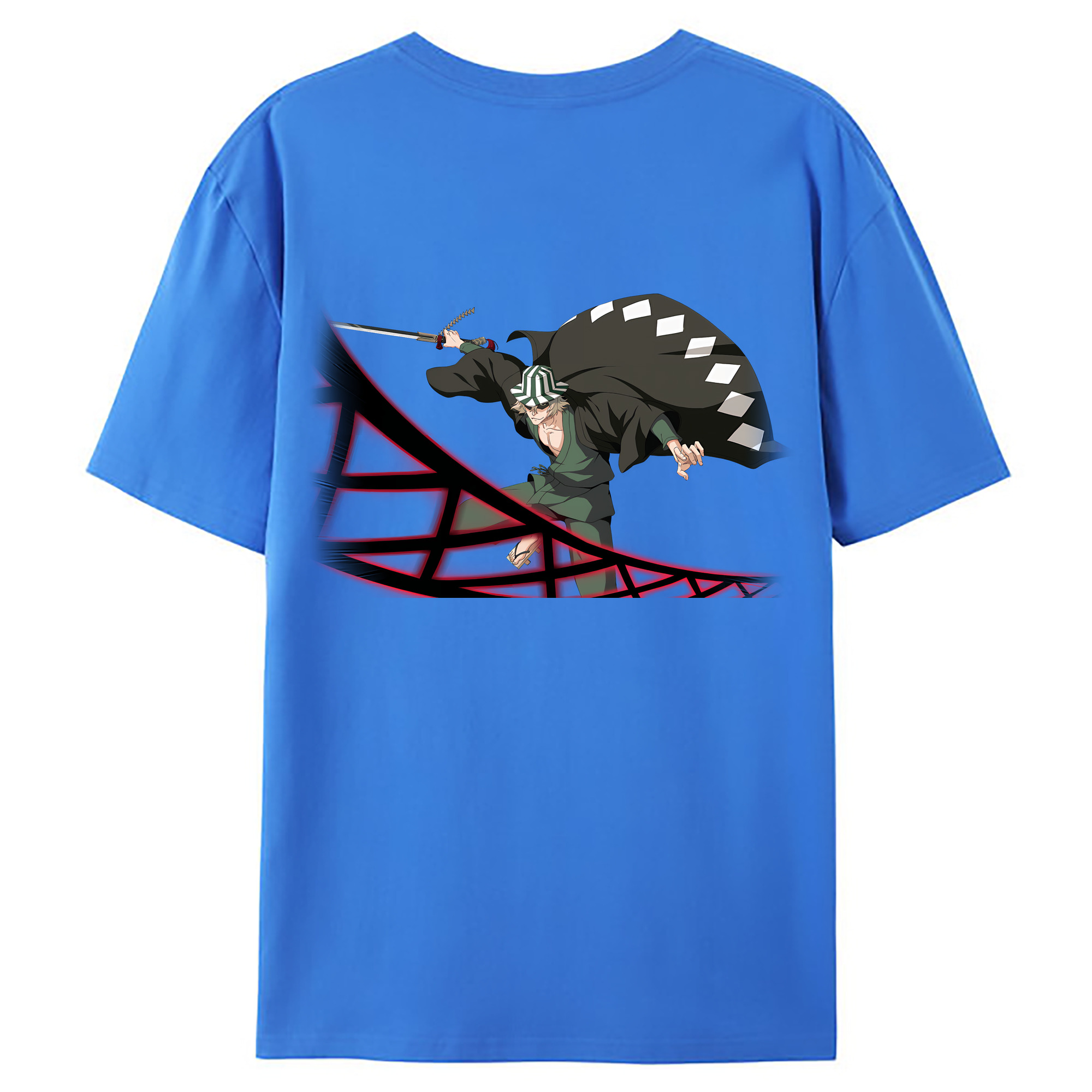 （画像用） "ブリーチ 浦原 喜助（うらはら きすけ） BLEACH Urahara Kisuke " 綿100％ メンズ半袖Tシャツ（バックプリント） 通気性