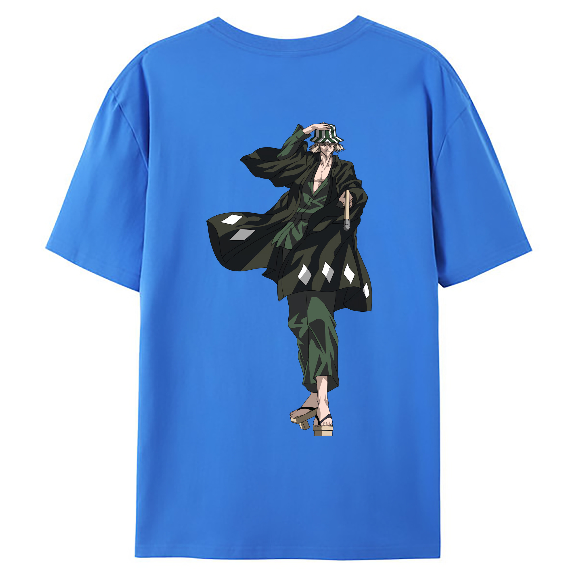 （画像用） "ブリーチ 浦原 喜助（うらはら きすけ） BLEACH Urahara Kisuke " 綿100％ メンズ半袖Tシャツ（バックプリント） 通気性