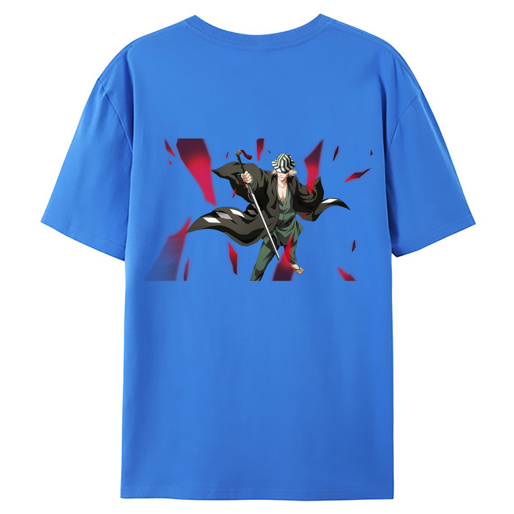 （画像用） "ブリーチ 浦原 喜助（うらはら きすけ） BLEACH Urahara Kisuke " 綿100％ メンズ半袖Tシャツ（バックプリント） 通気性