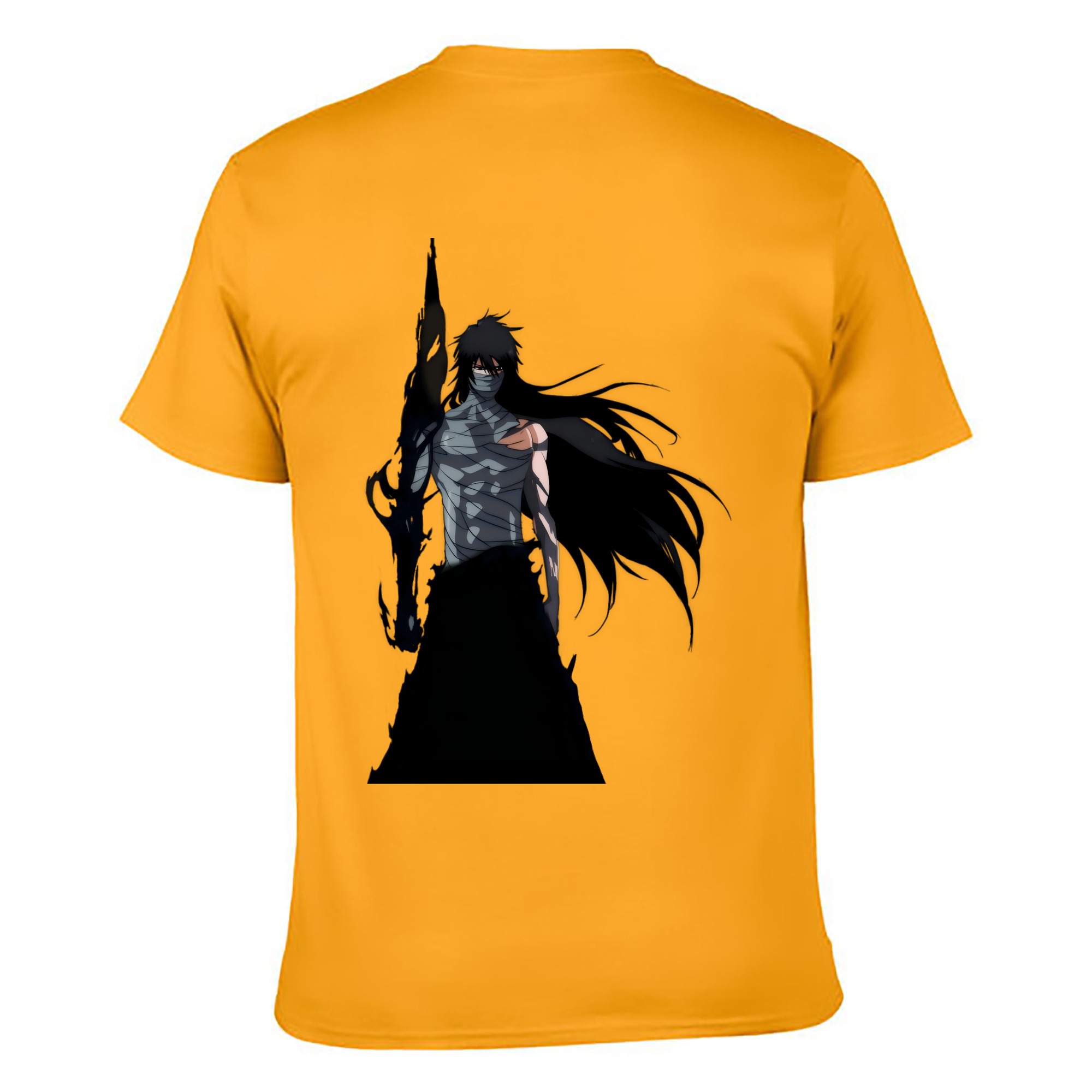 （画像用） ブリーチ 黒崎一護（くろさき いちご）BLEACH Kurosaki Ichigo 綿100％ メンズ半袖Tシャツ（バックプリント） 通気性