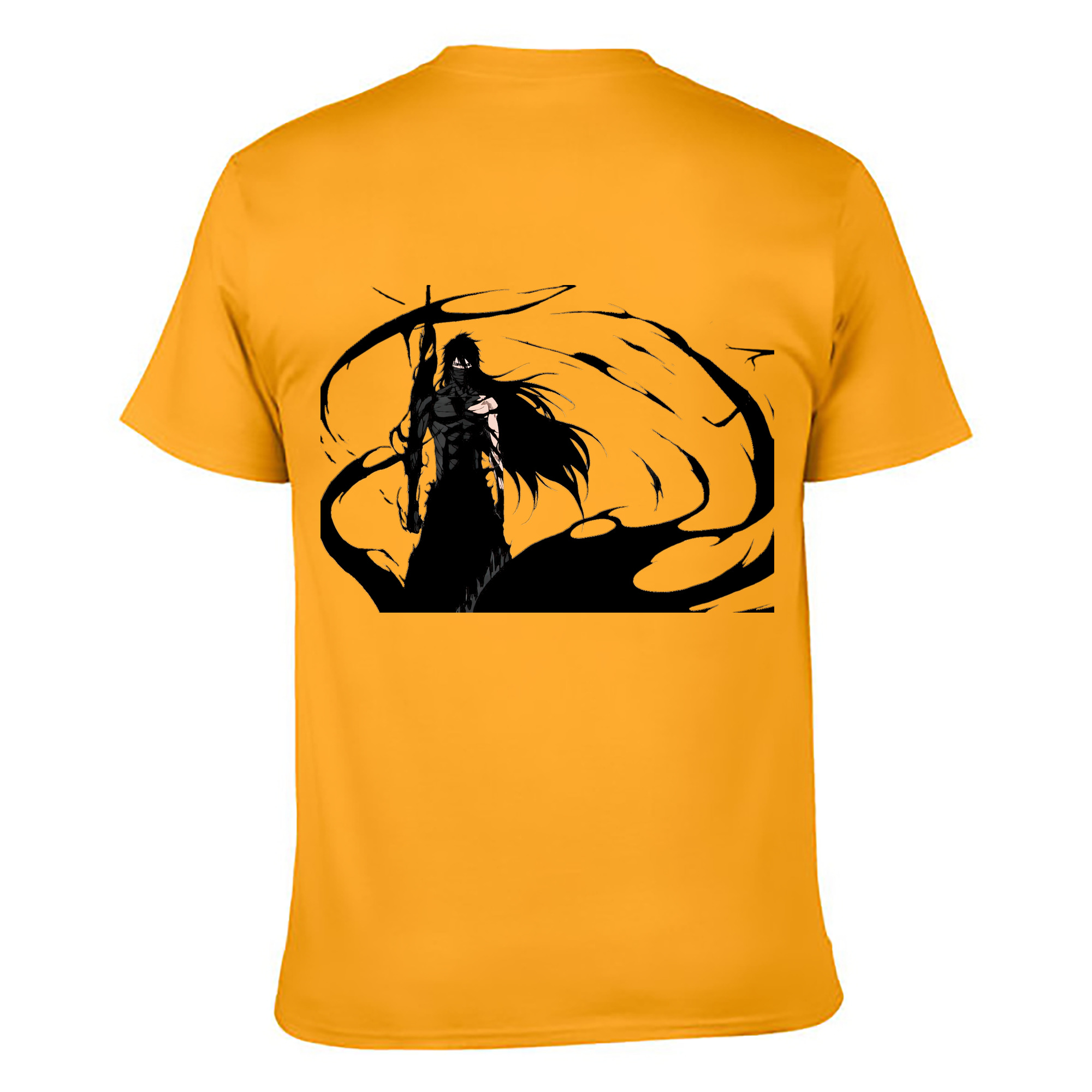 （画像用） ブリーチ 黒崎一護（くろさき いちご）BLEACH Kurosaki Ichigo 綿100％ メンズ半袖Tシャツ（バックプリント） 通気性