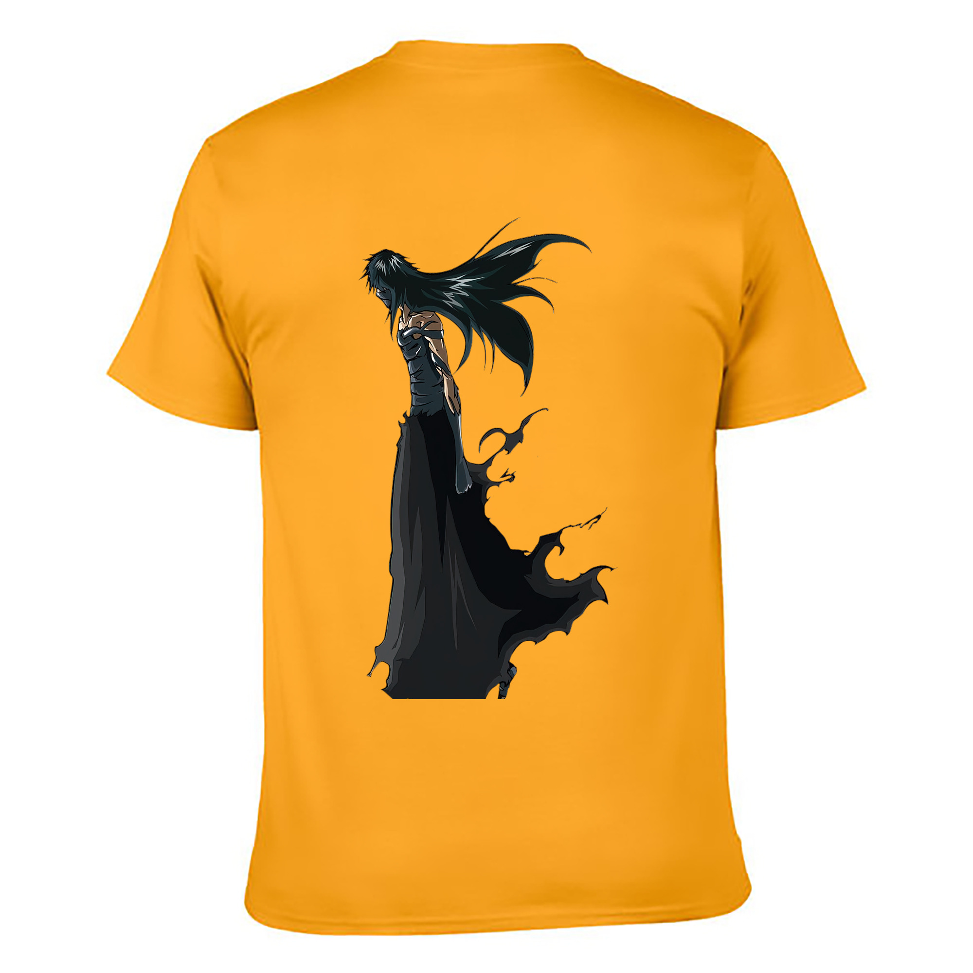 （画像用） ブリーチ 黒崎一護（くろさき いちご）BLEACH Kurosaki Ichigo 綿100％ メンズ半袖Tシャツ（バックプリント） 通気性