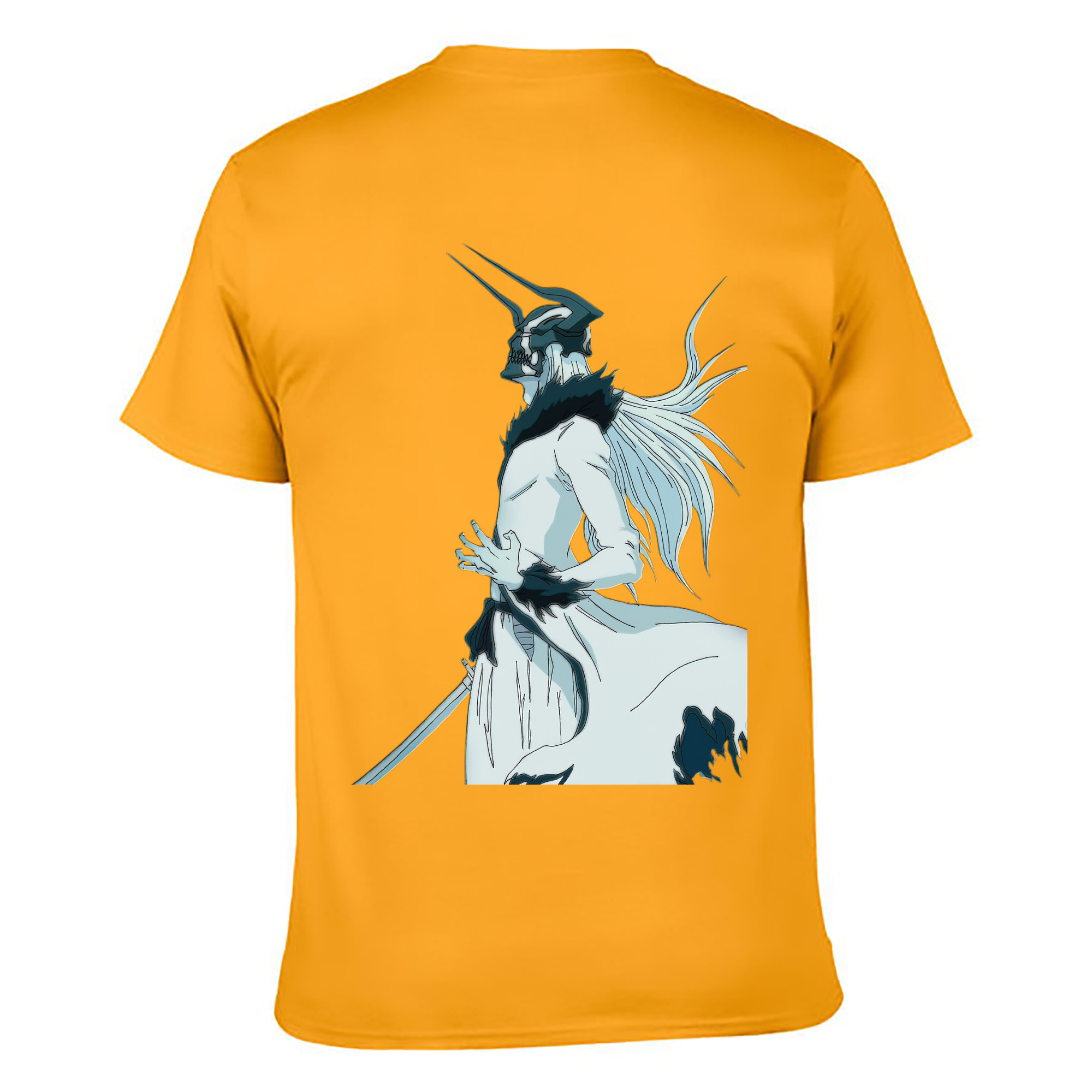 （画像用） ブリーチ 黒崎一護（くろさき いちご）BLEACH Kurosaki Ichigo 綿100％ メンズ半袖Tシャツ（バックプリント） 通気性
