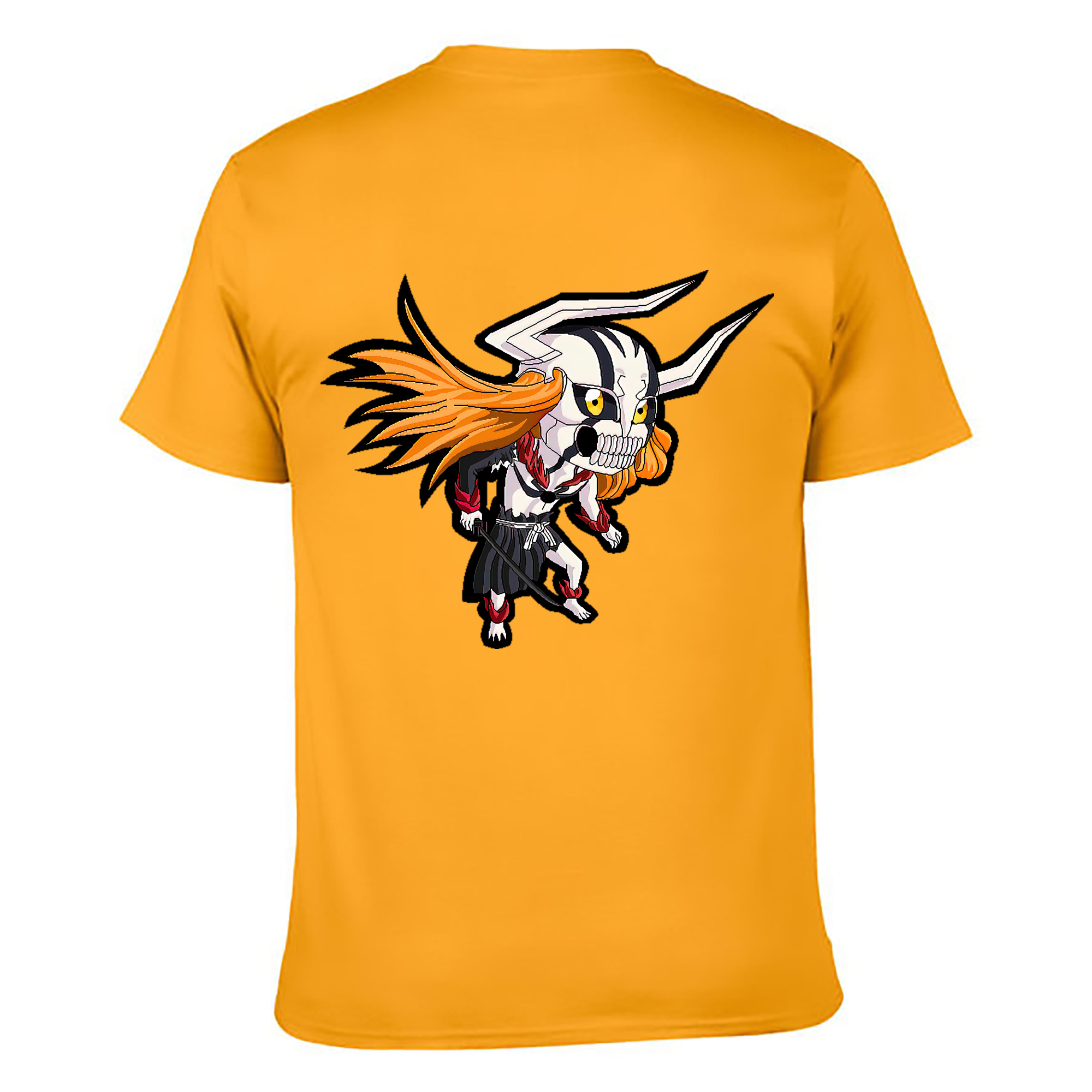 （画像用） ブリーチ 黒崎一護（くろさき いちご）BLEACH Kurosaki Ichigo 綿100％ メンズ半袖Tシャツ（バックプリント） 通気性