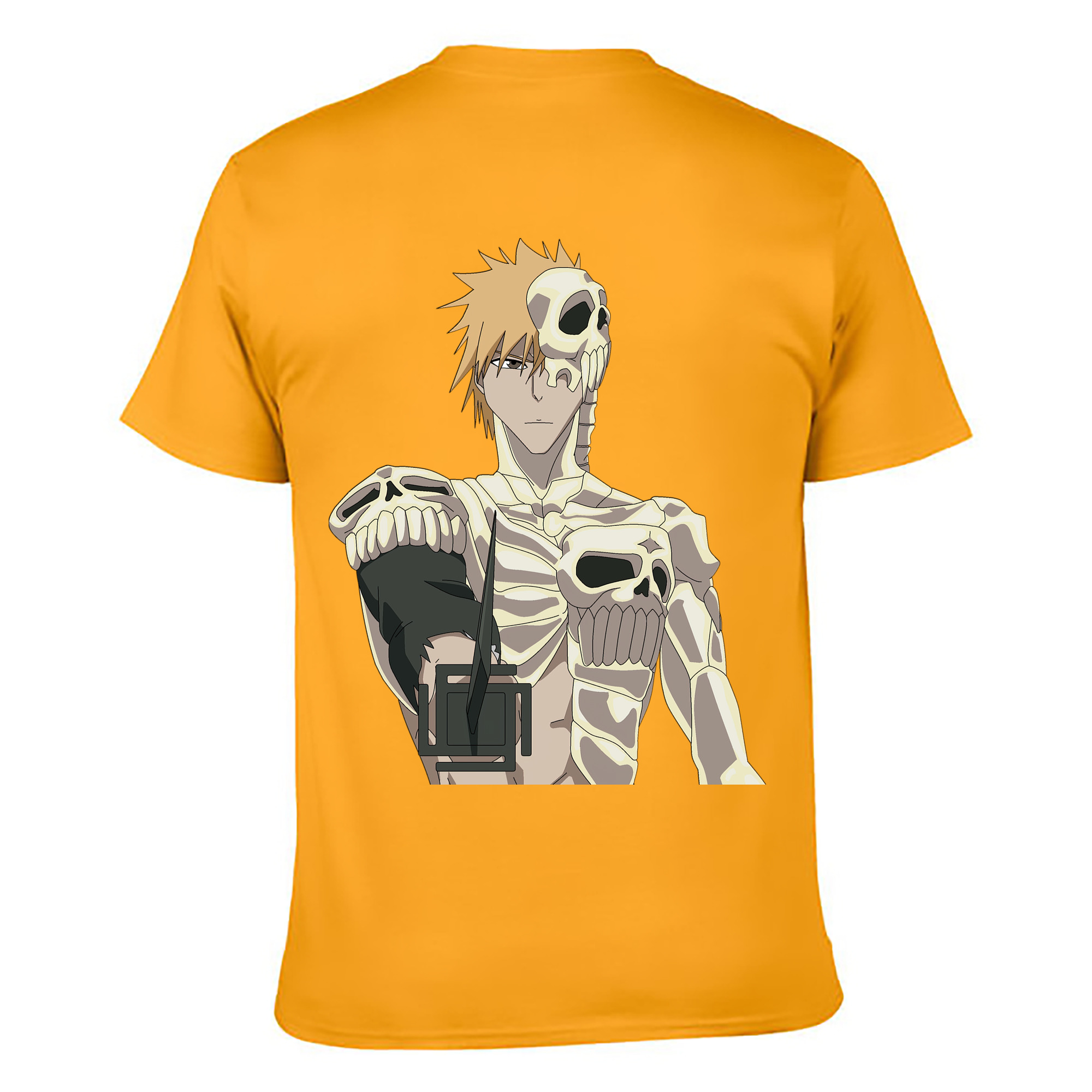（画像用） ブリーチ 黒崎一護（くろさき いちご）BLEACH Kurosaki Ichigo 綿100％ メンズ半袖Tシャツ（バックプリント） 通気性