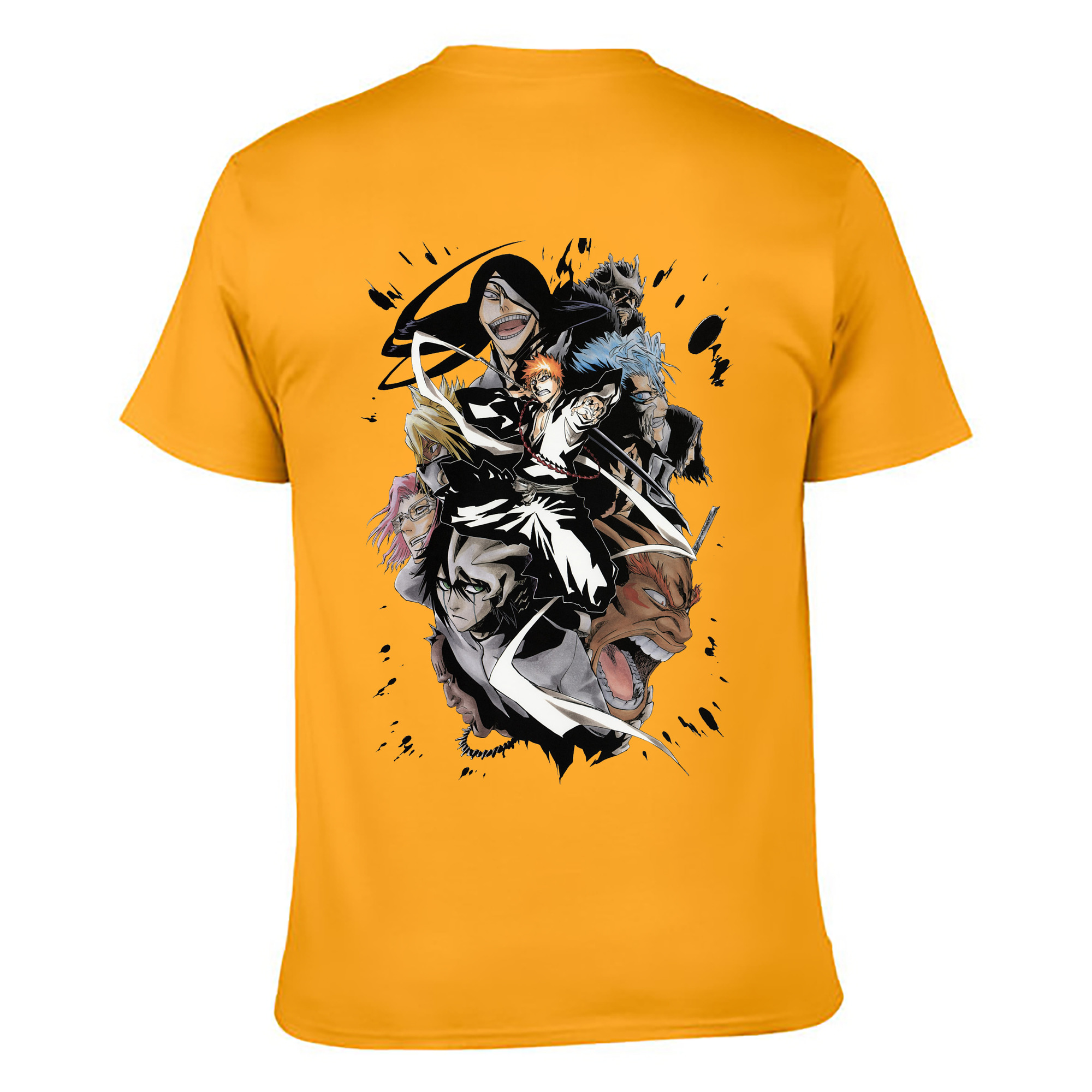 （画像用） ブリーチ 黒崎一護（くろさき いちご）BLEACH Kurosaki Ichigo 綿100％ メンズ半袖Tシャツ（バックプリント） 通気性