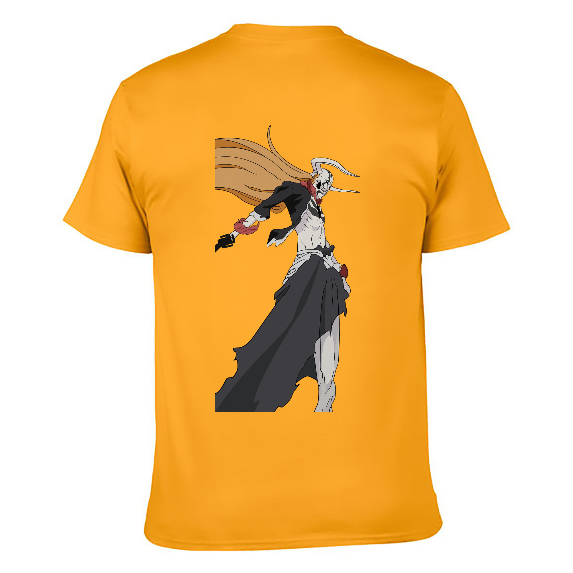 （画像用） ブリーチ 黒崎一護（くろさき いちご）BLEACH Kurosaki Ichigo 綿100％ メンズ半袖Tシャツ（バックプリント） 通気性