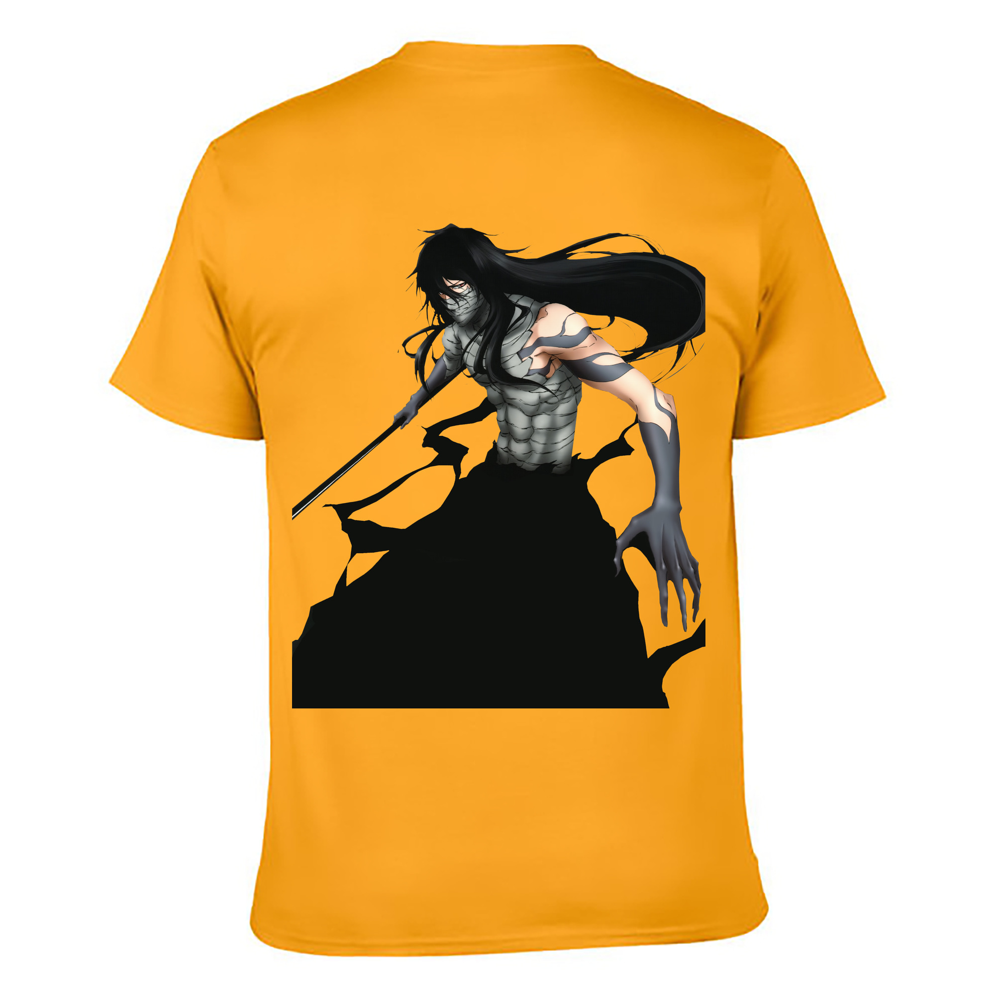 （画像用） ブリーチ 黒崎一護（くろさき いちご）BLEACH Kurosaki Ichigo 綿100％ メンズ半袖Tシャツ（バックプリント） 通気性
