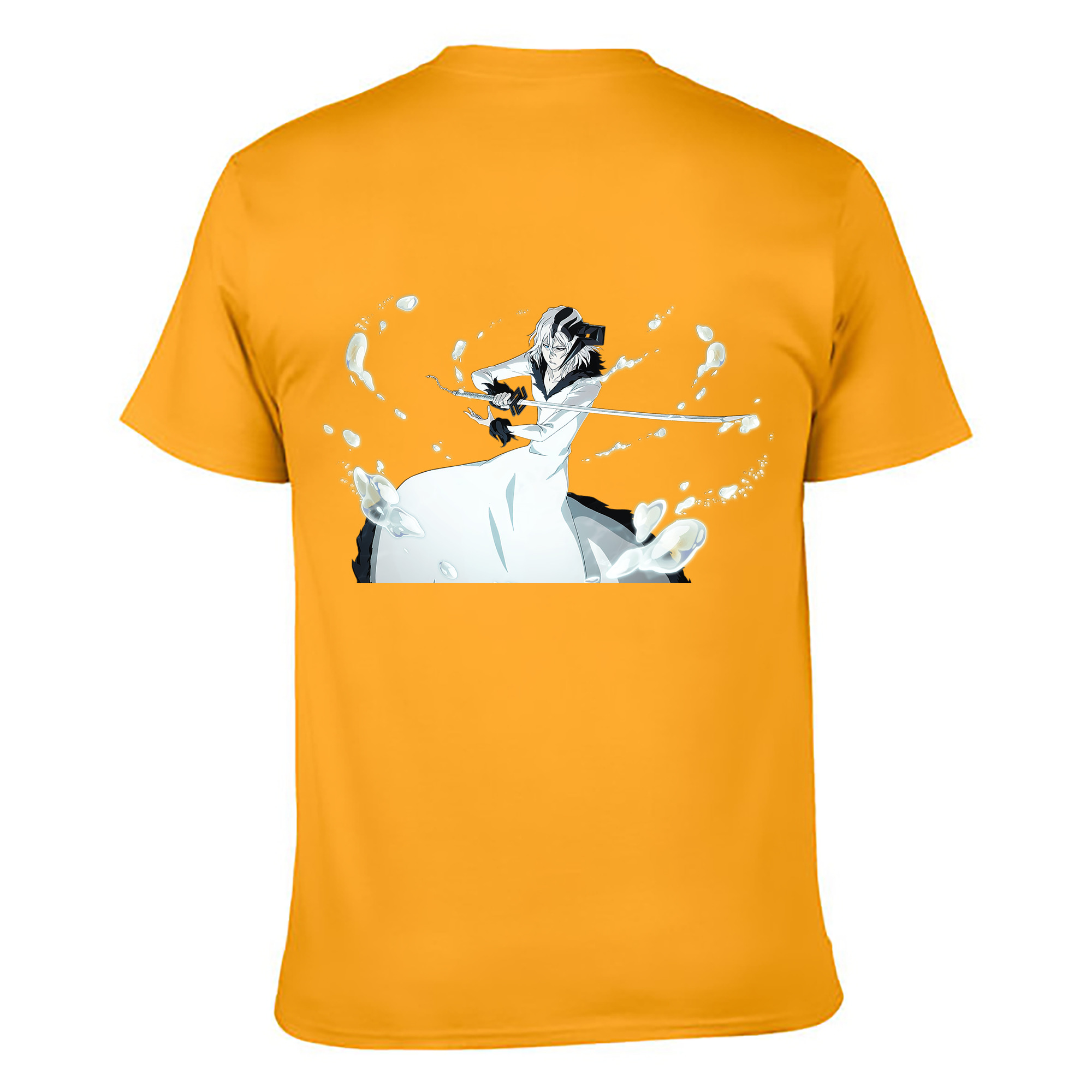 （画像用） ブリーチ 黒崎一護（くろさき いちご）BLEACH Kurosaki Ichigo 綿100％ メンズ半袖Tシャツ（バックプリント） 通気性