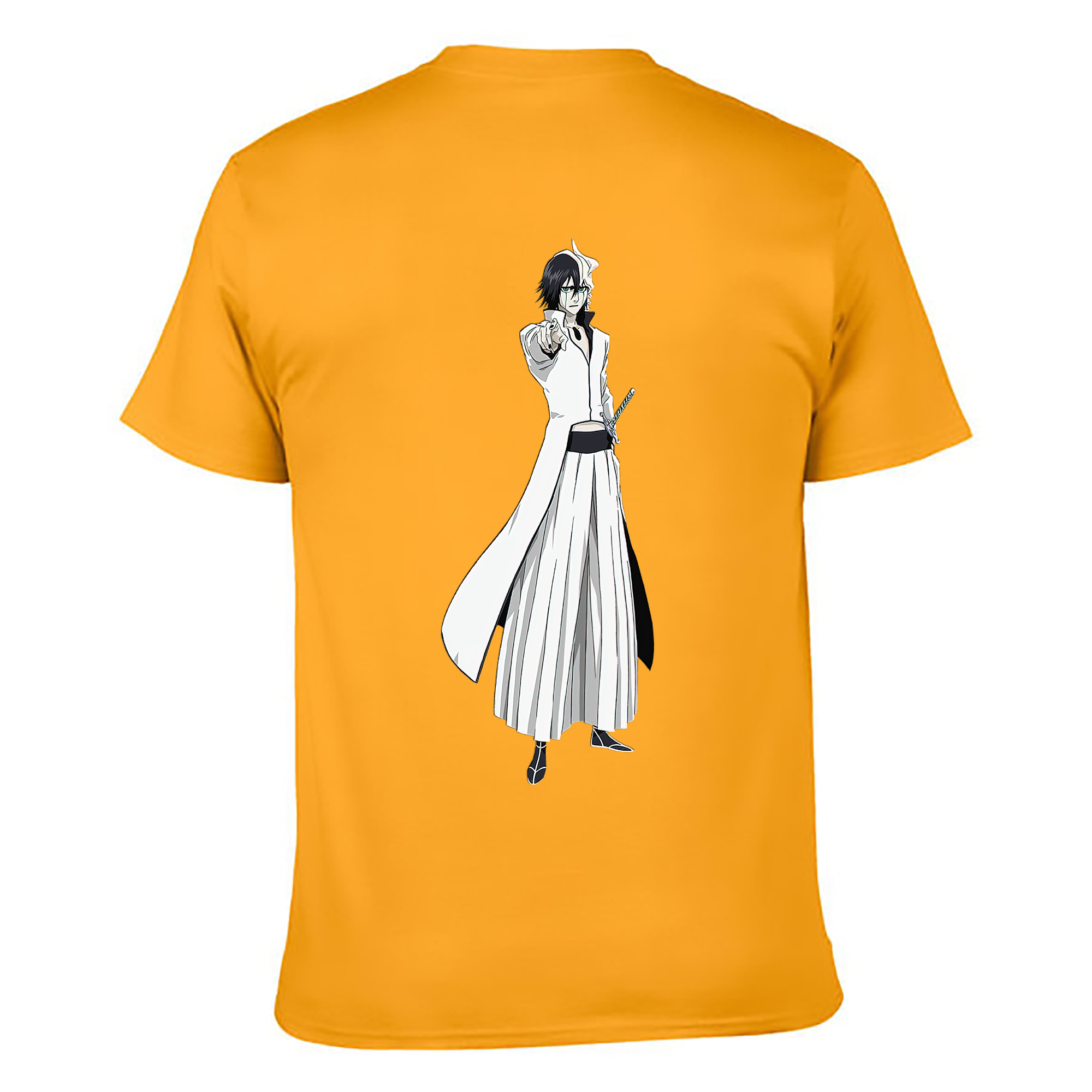（画像用） ブリーチ ウルキオラ·シファー BLEACH Ulquiorra cifer 綿100％ メンズ半袖Tシャツ（バックプリント） 通気性