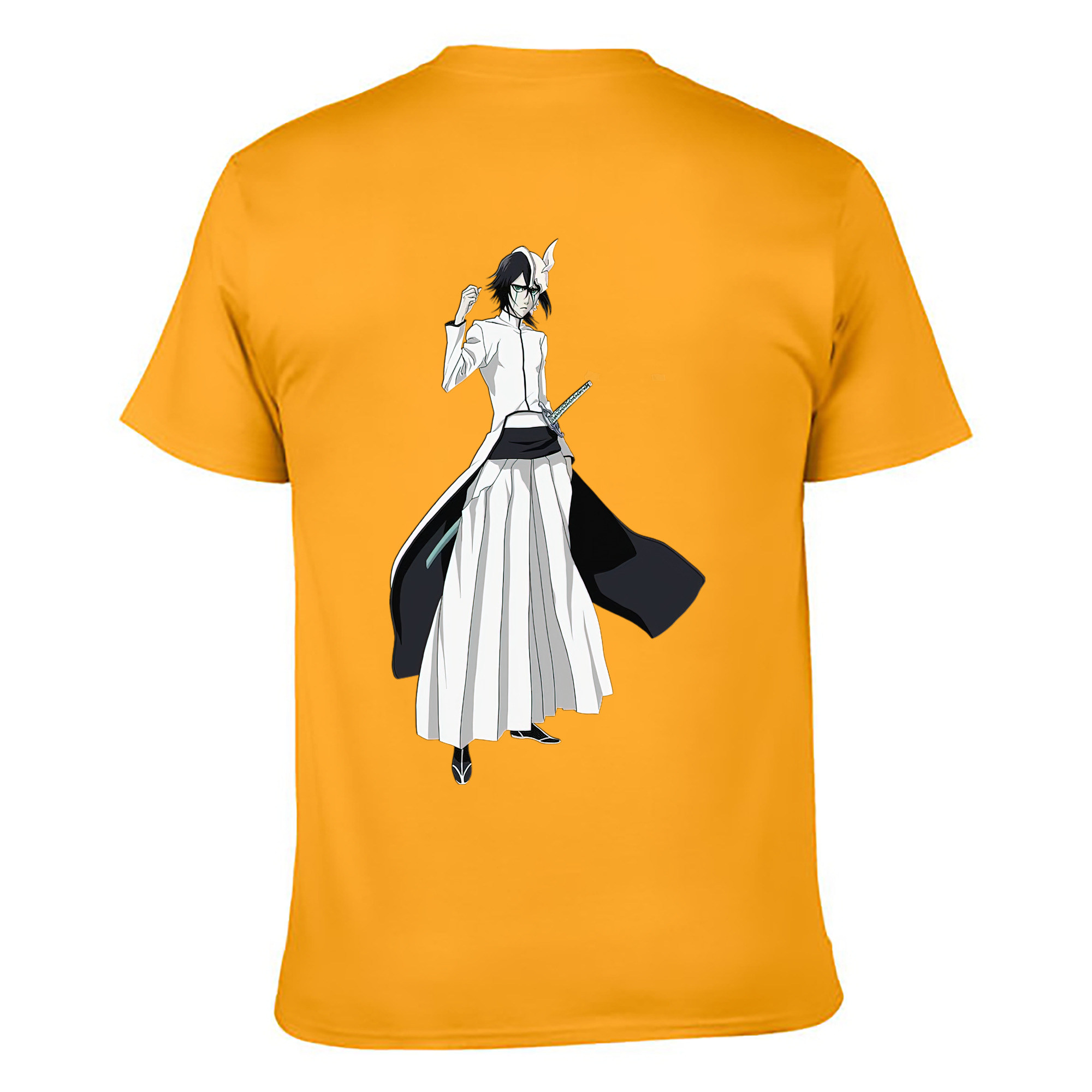（画像用） ブリーチ ウルキオラ·シファー BLEACH Ulquiorra cifer 綿100％ メンズ半袖Tシャツ（バックプリント） 通気性