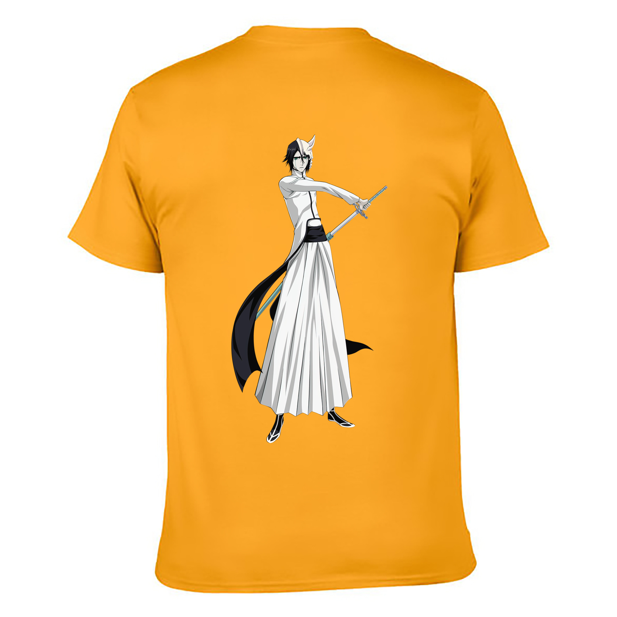 （画像用） ブリーチ ウルキオラ·シファー BLEACH Ulquiorra cifer 綿100％ メンズ半袖Tシャツ（バックプリント） 通気性