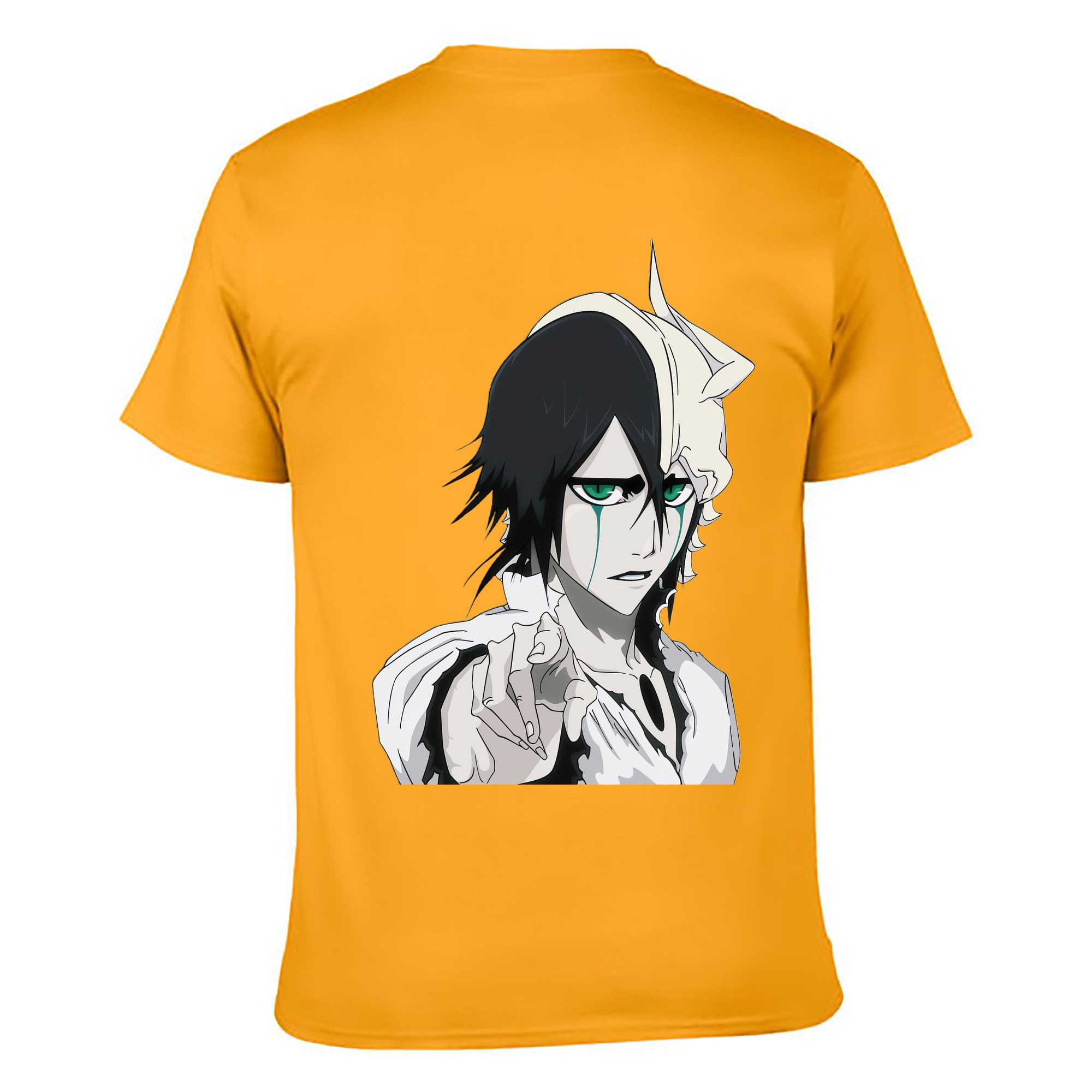 （画像用） ブリーチ ウルキオラ·シファー BLEACH Ulquiorra cifer 綿100％ メンズ半袖Tシャツ（バックプリント） 通気性