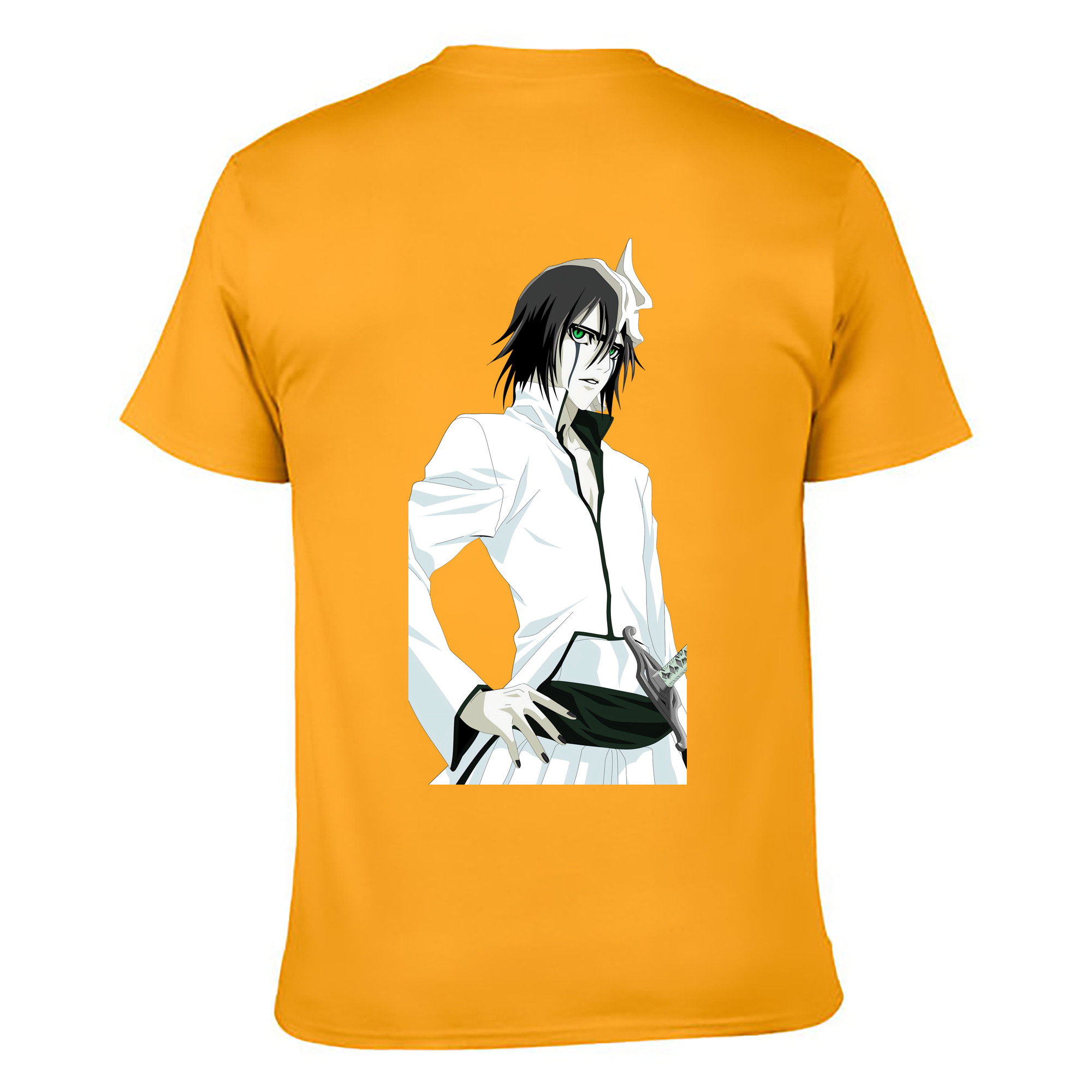 （画像用） ブリーチ ウルキオラ·シファー BLEACH Ulquiorra cifer 綿100％ メンズ半袖Tシャツ（バックプリント） 通気性