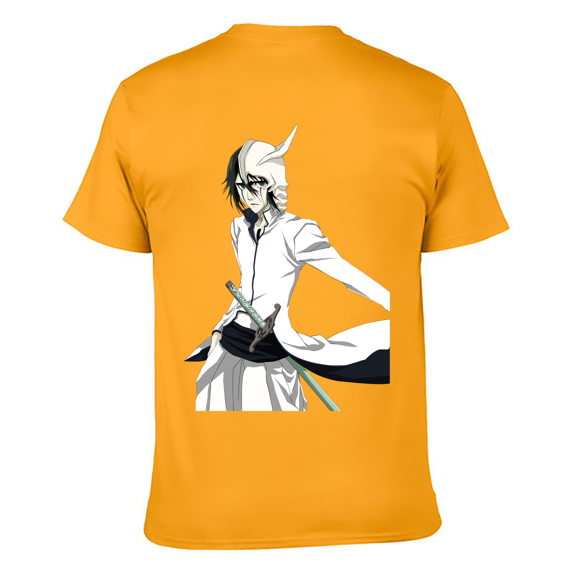 （画像用） ブリーチ ウルキオラ·シファー BLEACH Ulquiorra cifer 綿100％ メンズ半袖Tシャツ（バックプリント） 通気性
