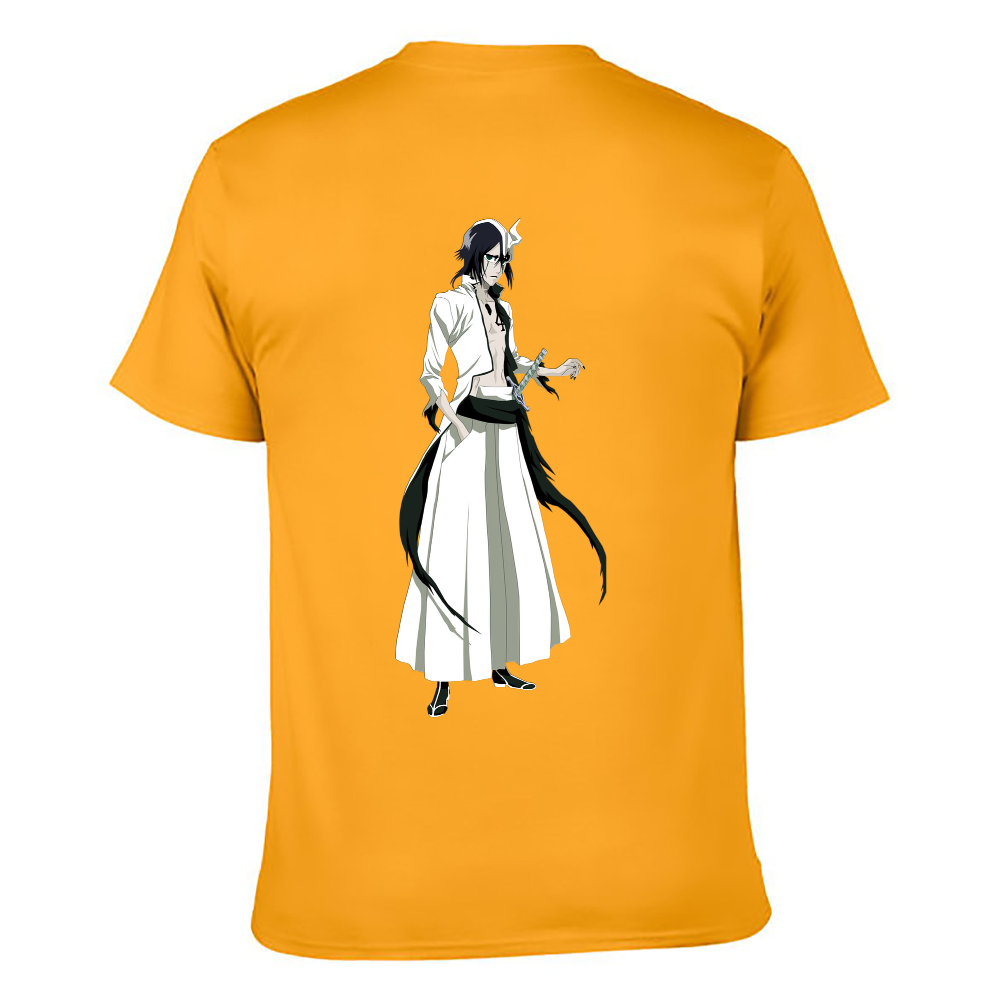 （画像用） ブリーチ ウルキオラ·シファー BLEACH Ulquiorra cifer 綿100％ メンズ半袖Tシャツ（バックプリント） 通気性