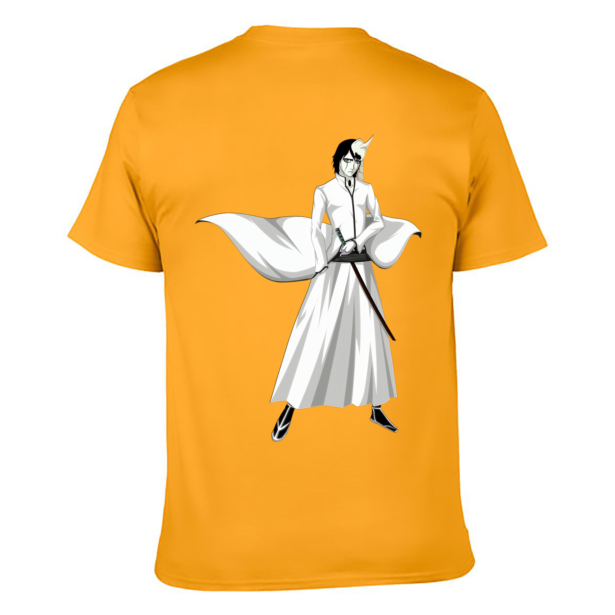 （画像用） ブリーチ ウルキオラ·シファー BLEACH Ulquiorra cifer 綿100％ メンズ半袖Tシャツ（バックプリント） 通気性