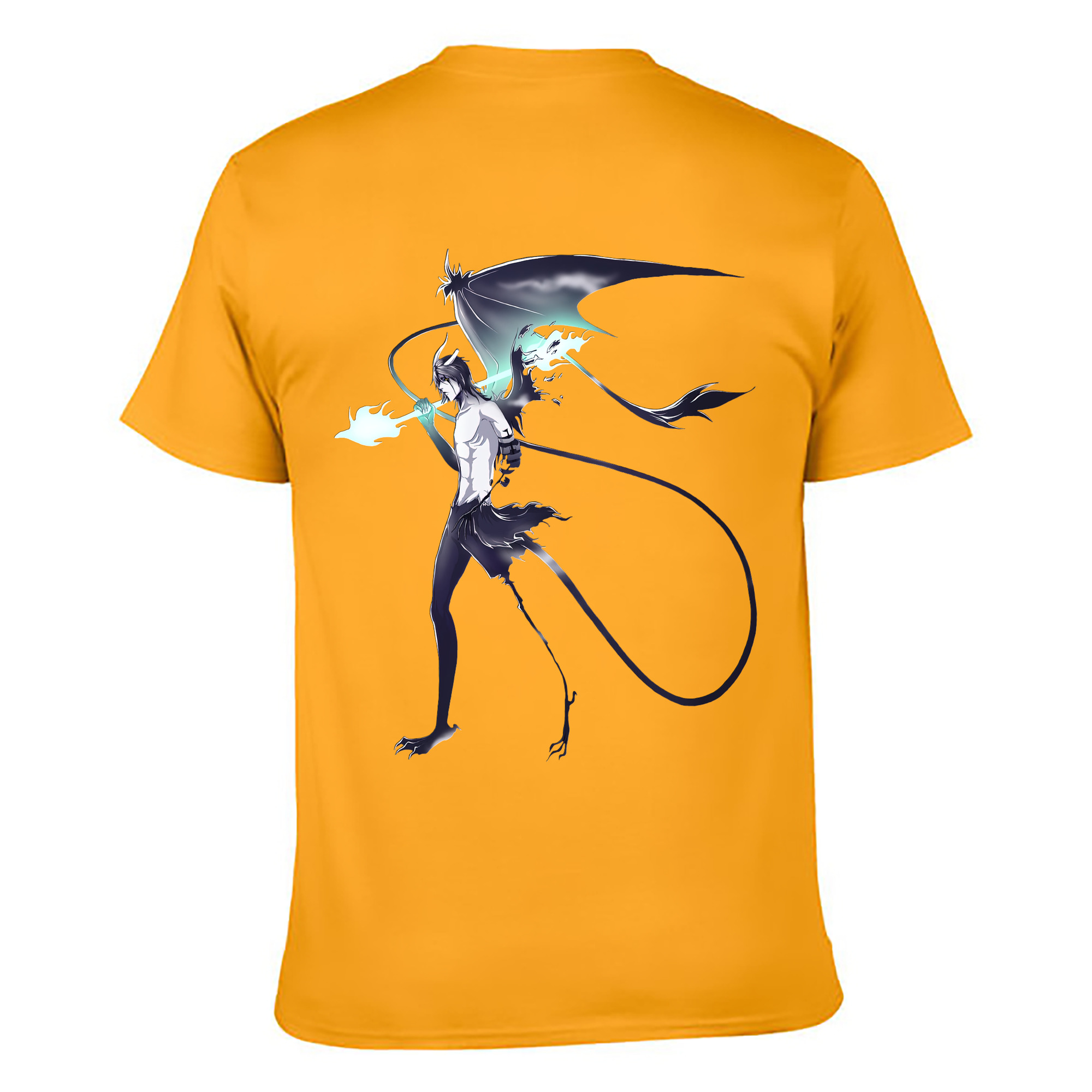 （画像用） ブリーチ ウルキオラ·シファー BLEACH Ulquiorra cifer 綿100％ メンズ半袖Tシャツ（バックプリント） 通気性