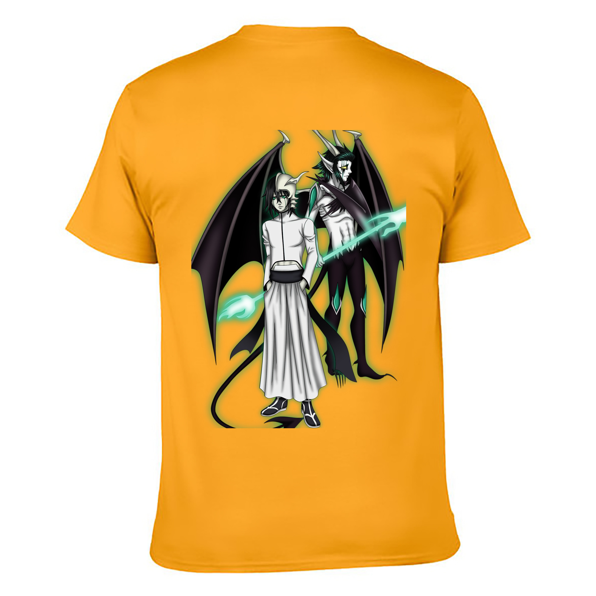 （画像用） ブリーチ ウルキオラ·シファー BLEACH Ulquiorra cifer 綿100％ メンズ半袖Tシャツ（バックプリント） 通気性