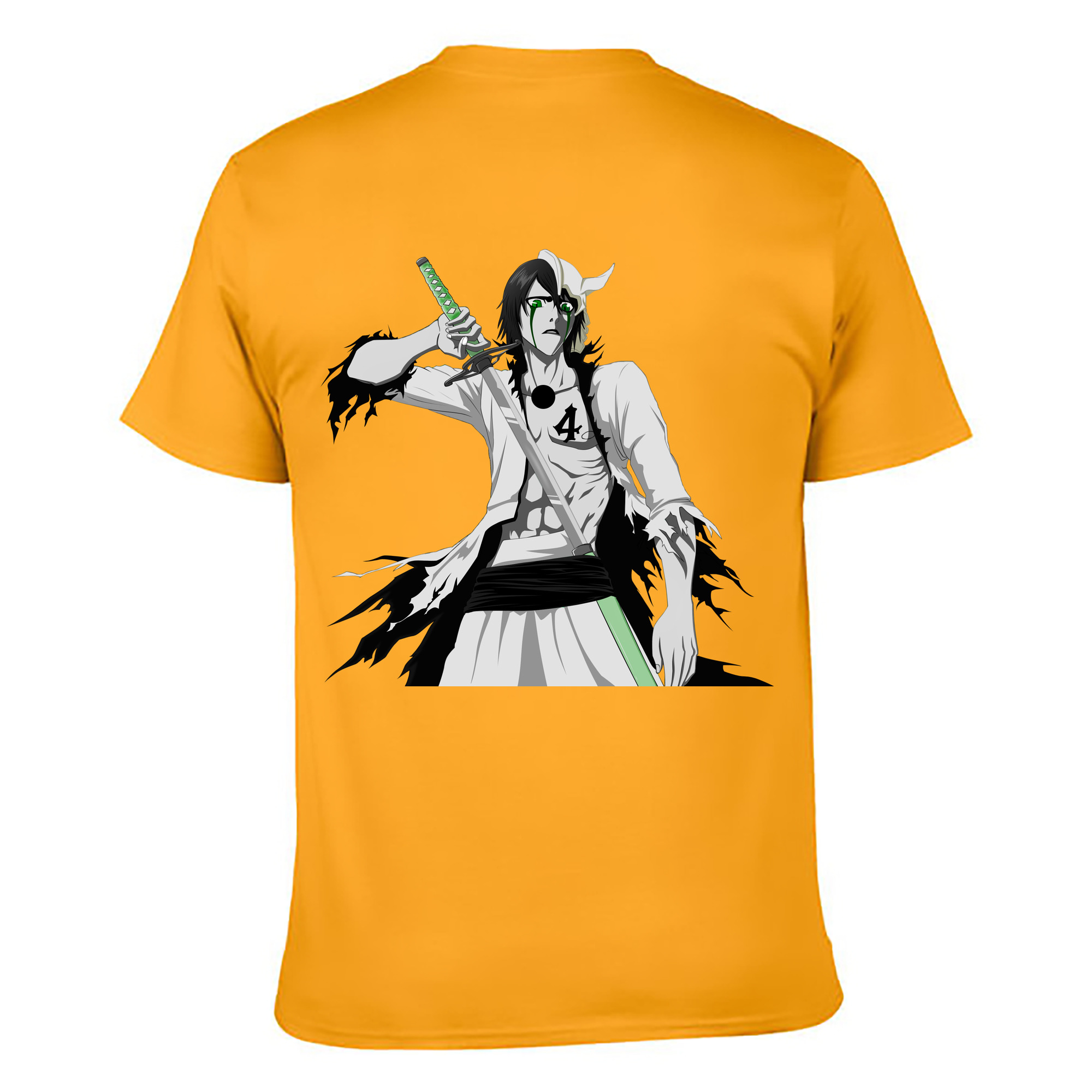 （画像用） ブリーチ ウルキオラ·シファー BLEACH Ulquiorra cifer 綿100％ メンズ半袖Tシャツ（バックプリント） 通気性