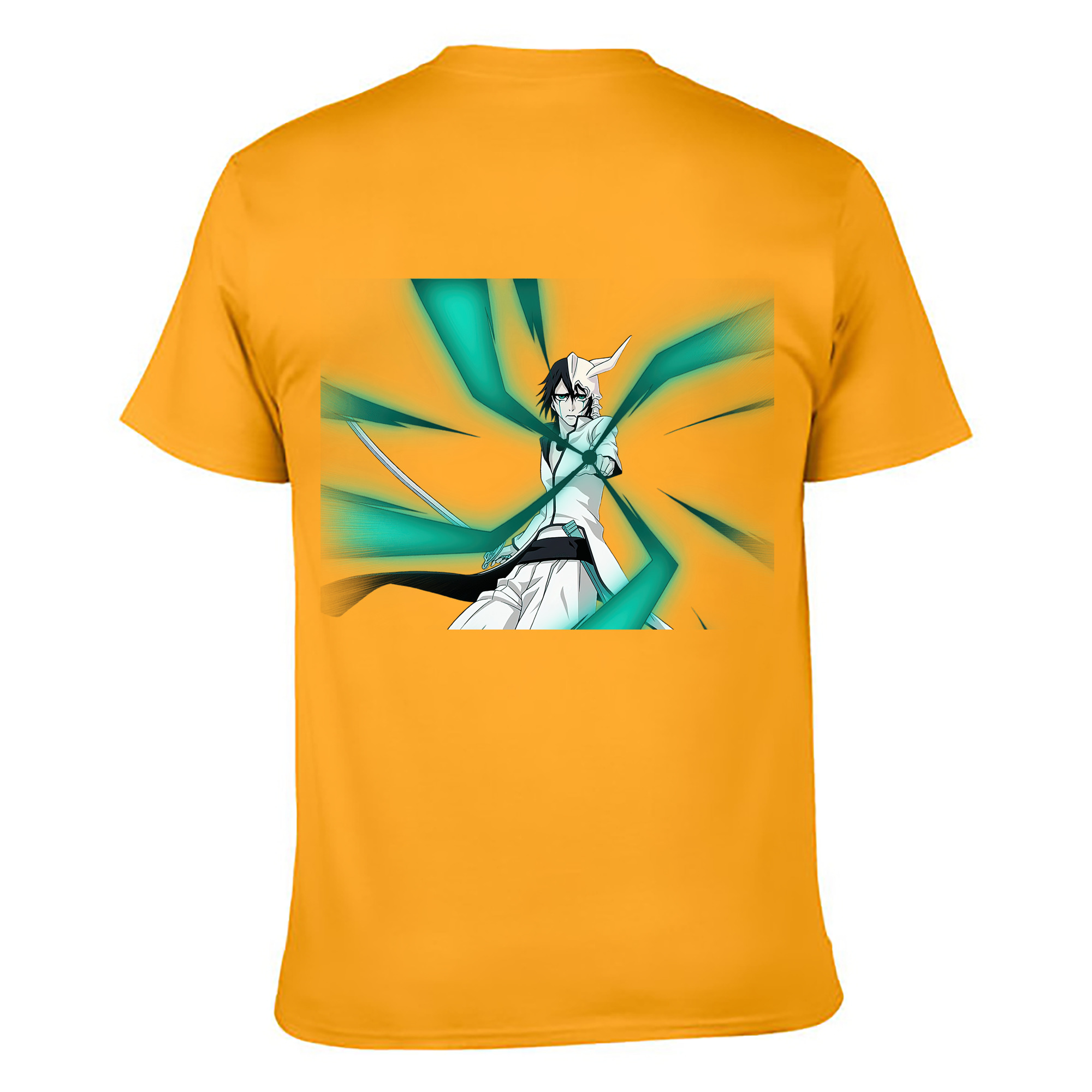 （画像用） ブリーチ ウルキオラ·シファー BLEACH Ulquiorra cifer 綿100％ メンズ半袖Tシャツ（バックプリント） 通気性
