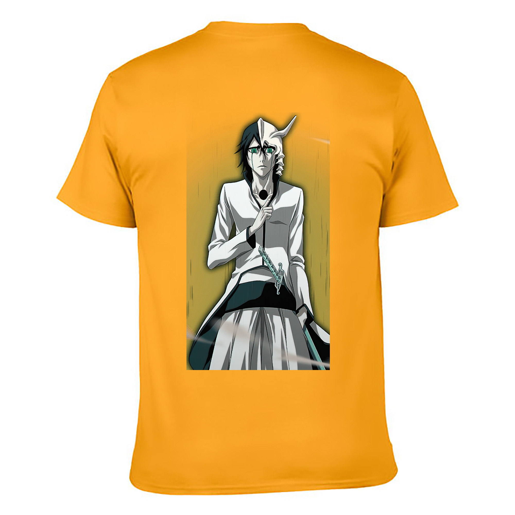 （画像用） ブリーチ ウルキオラ·シファー BLEACH Ulquiorra cifer 綿100％ メンズ半袖Tシャツ（バックプリント） 通気性