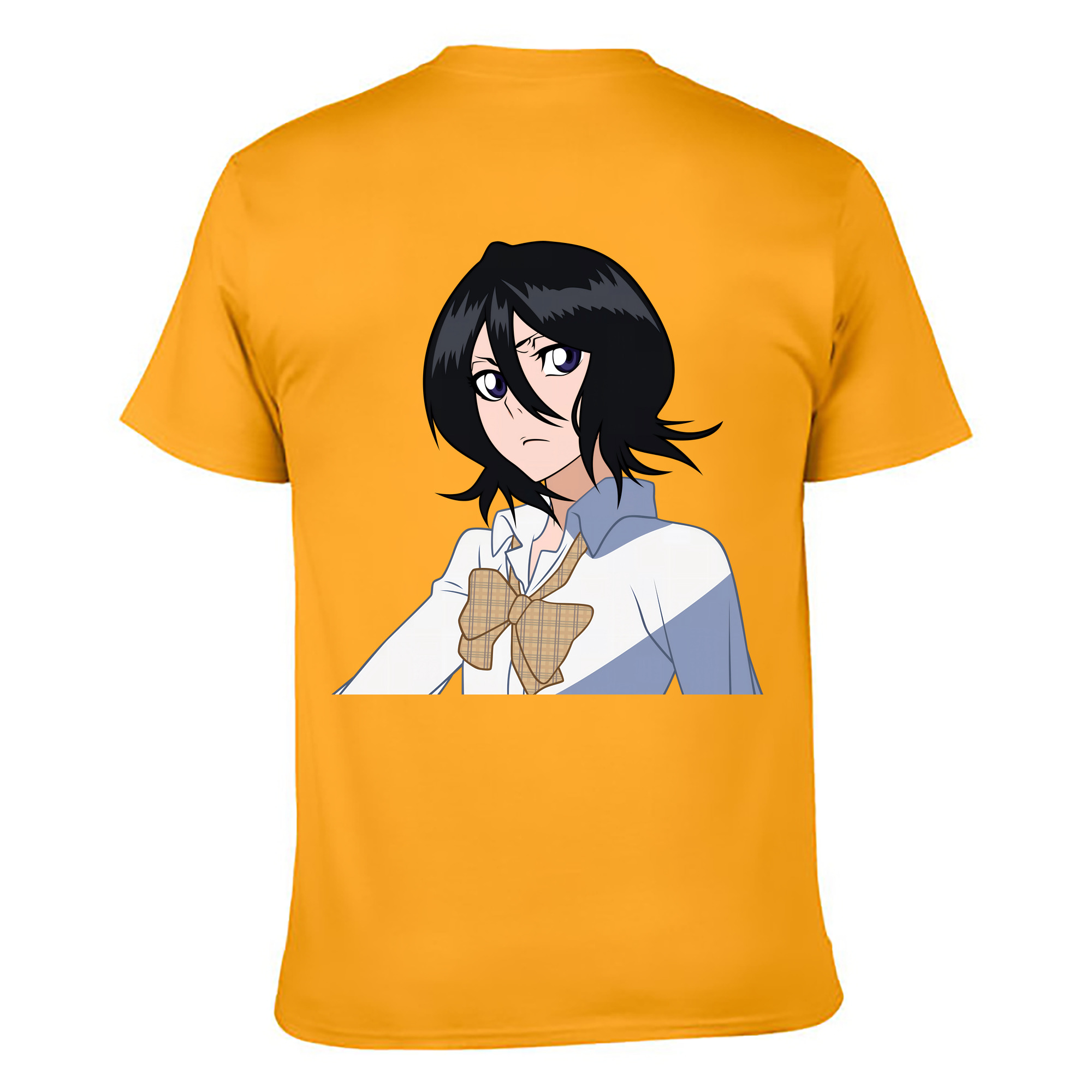 （画像用） ブリーチ 朽木ルキア BLEACH Kuchiki Rukia 綿100％ メンズ半袖Tシャツ（バックプリント） 通気性