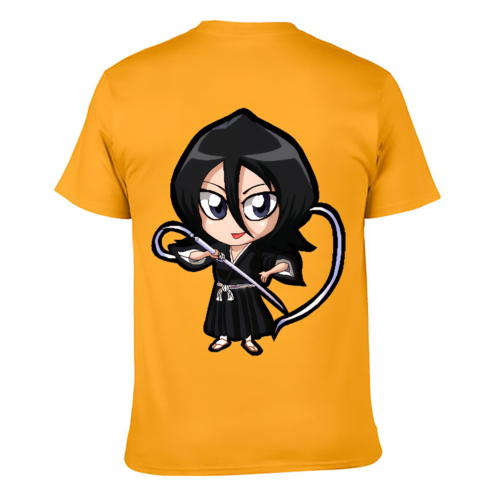 （画像用） ブリーチ 朽木ルキア BLEACH Kuchiki Rukia 綿100％ メンズ半袖Tシャツ（バックプリント） 通気性