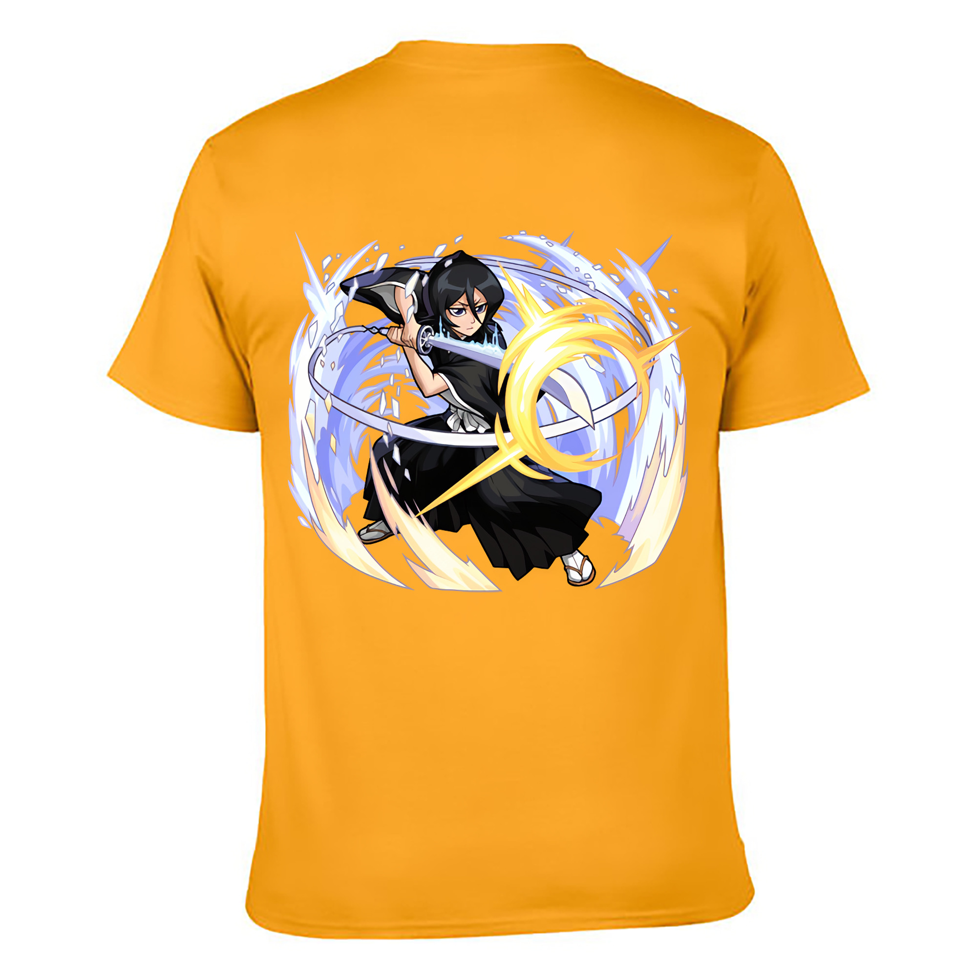 （画像用） ブリーチ 朽木ルキア BLEACH Kuchiki Rukia 綿100％ メンズ半袖Tシャツ（バックプリント） 通気性