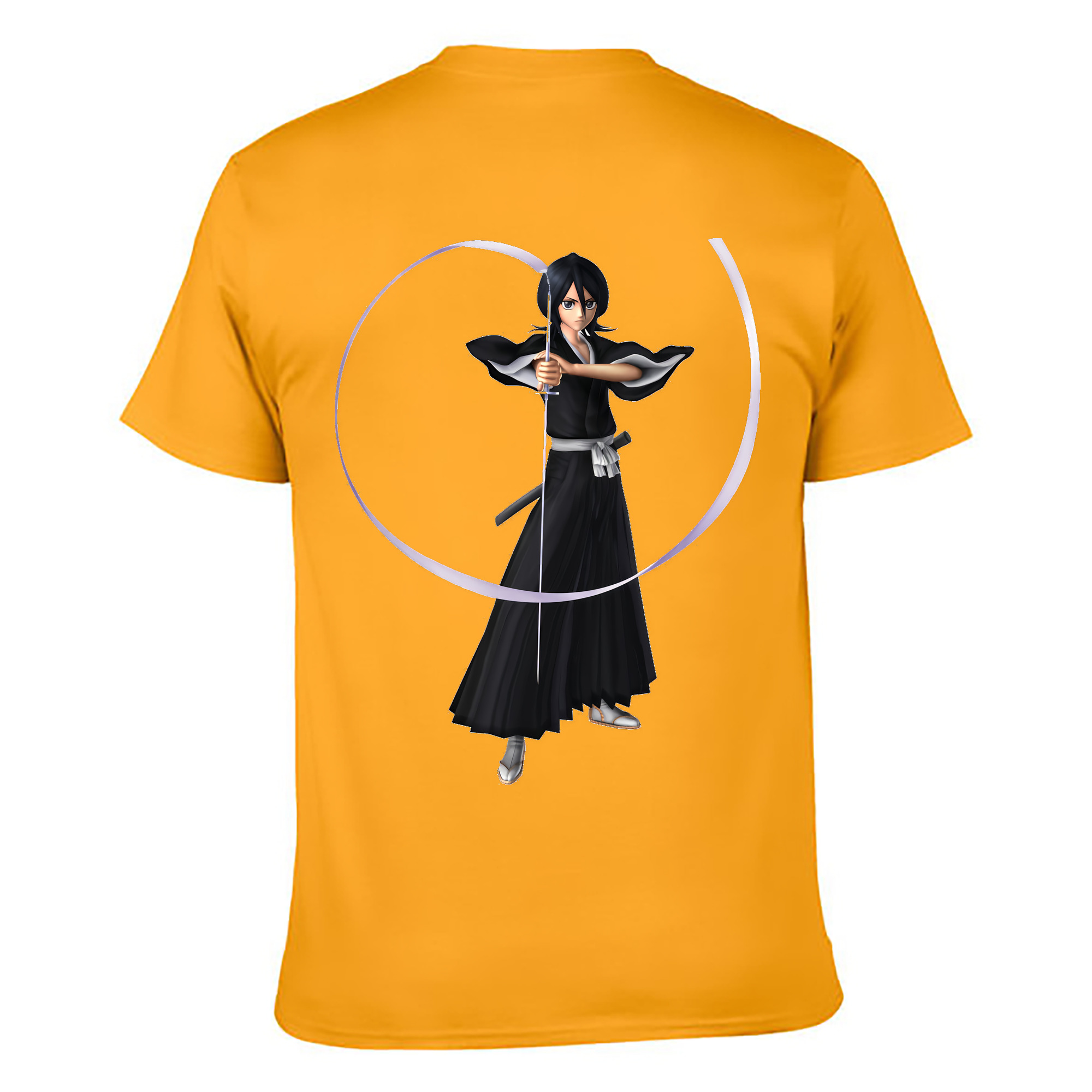 （画像用） ブリーチ 朽木ルキア BLEACH Kuchiki Rukia 綿100％ メンズ半袖Tシャツ（バックプリント） 通気性