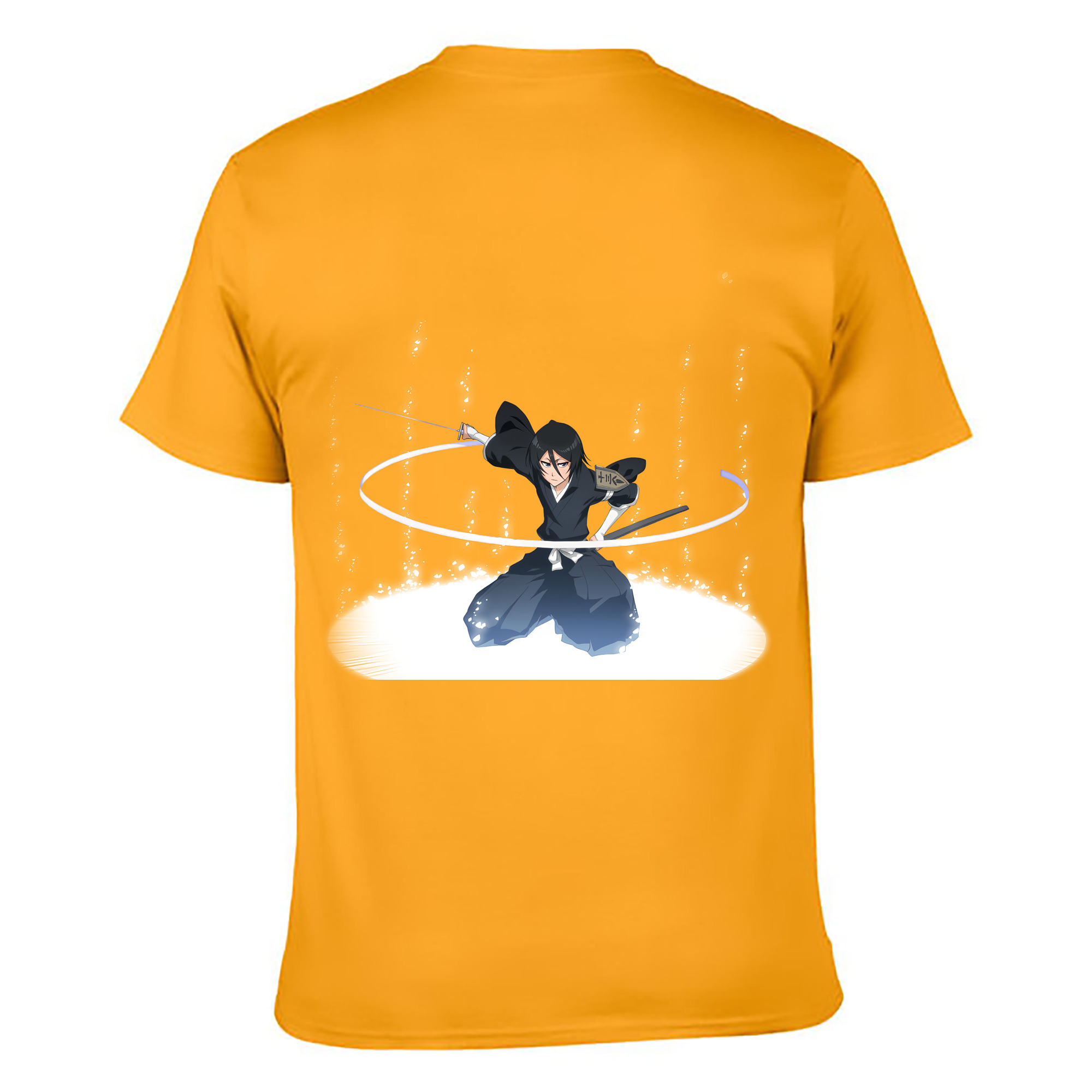 （画像用） ブリーチ 朽木ルキア BLEACH Kuchiki Rukia 綿100％ メンズ半袖Tシャツ（バックプリント） 通気性