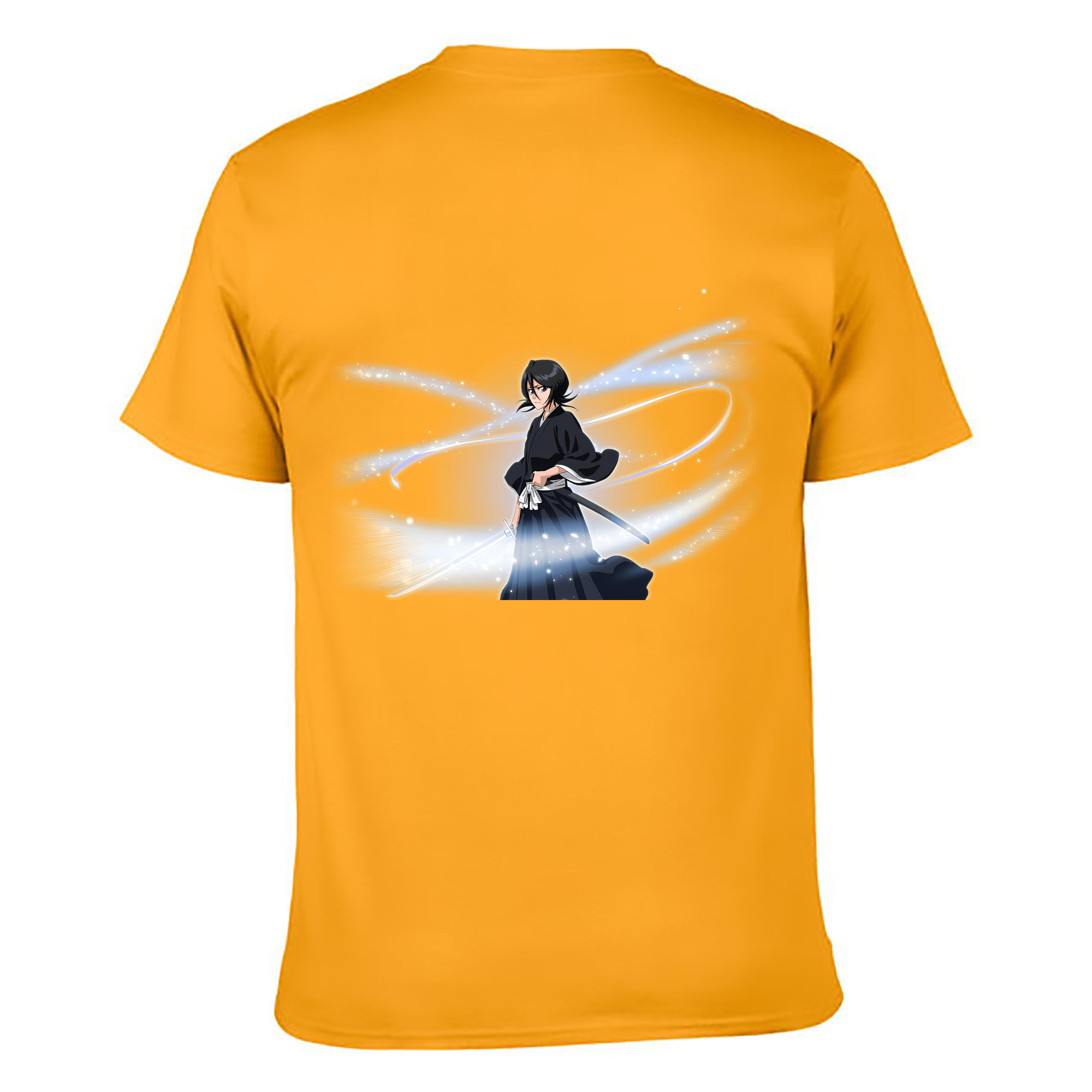 （画像用） ブリーチ 朽木ルキア BLEACH Kuchiki Rukia 綿100％ メンズ半袖Tシャツ（バックプリント） 通気性