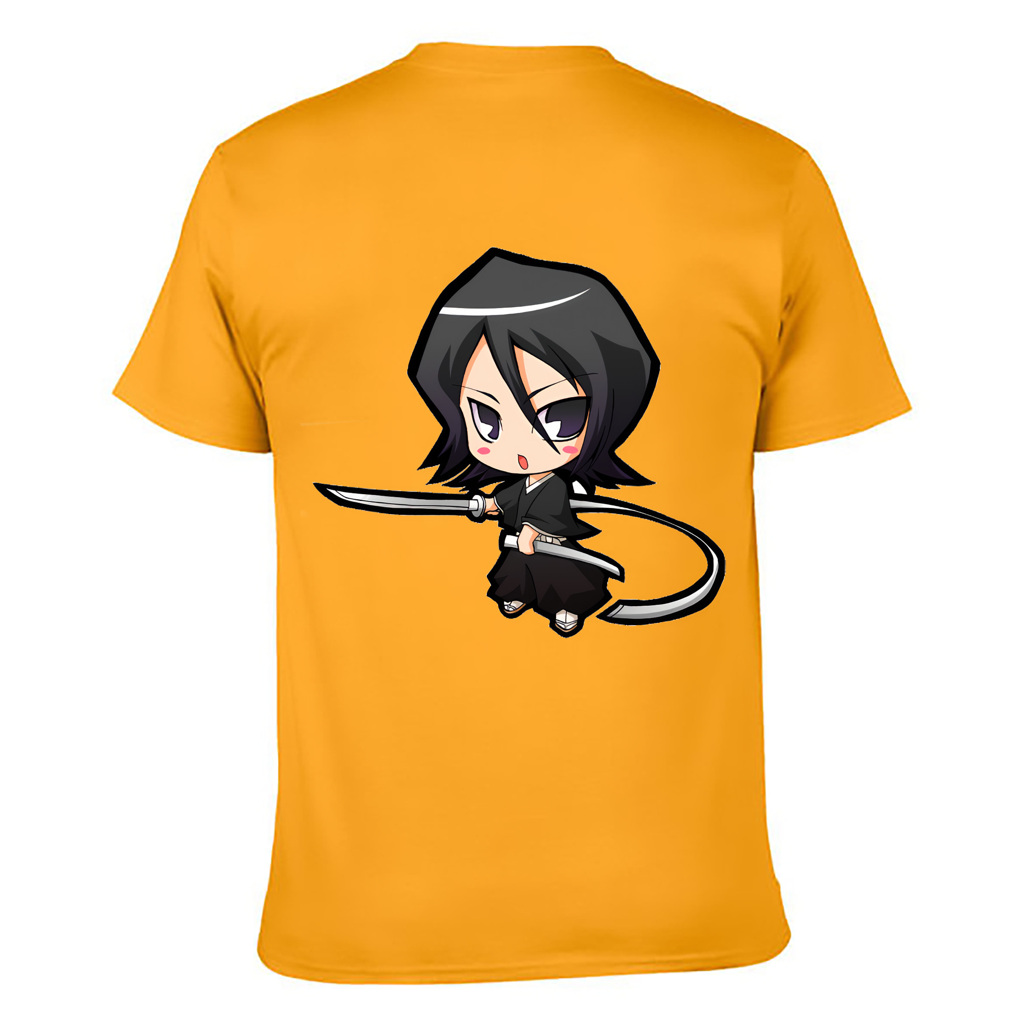（画像用） ブリーチ 朽木ルキア BLEACH Kuchiki Rukia 綿100％ メンズ半袖Tシャツ（バックプリント） 通気性