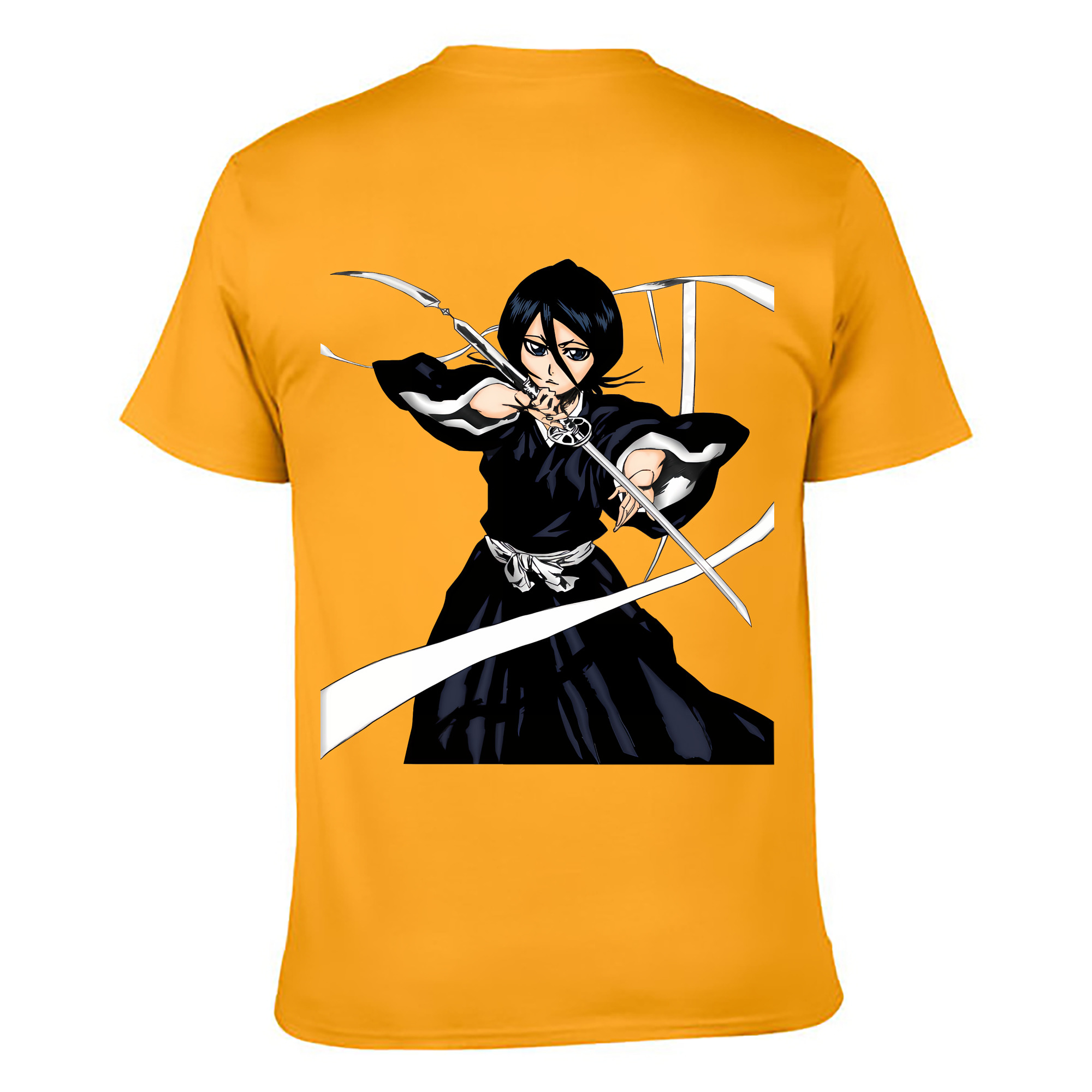 （画像用） ブリーチ 朽木ルキア BLEACH Kuchiki Rukia 綿100％ メンズ半袖Tシャツ（バックプリント） 通気性