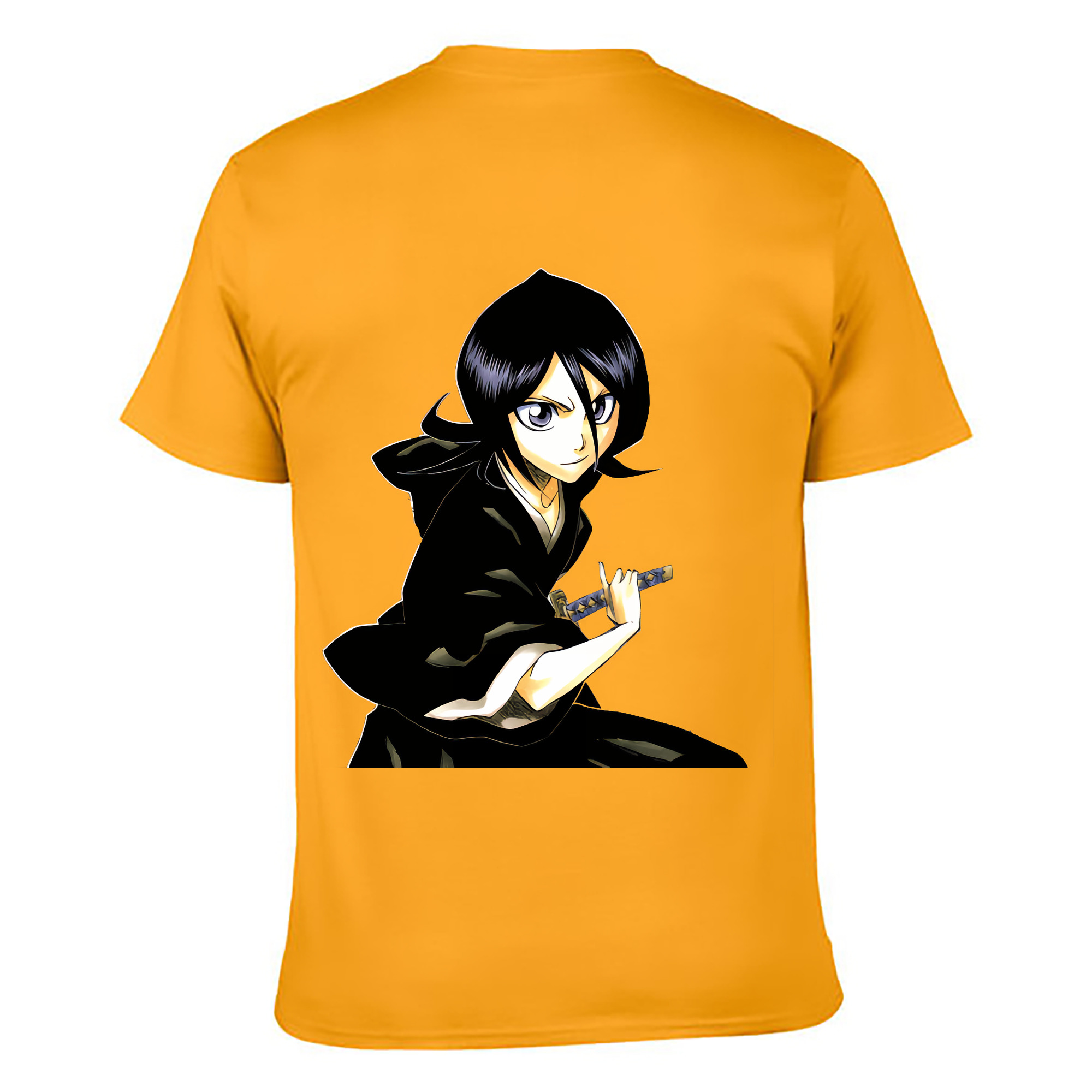 （画像用） ブリーチ 朽木ルキア BLEACH Kuchiki Rukia 綿100％ メンズ半袖Tシャツ（バックプリント） 通気性