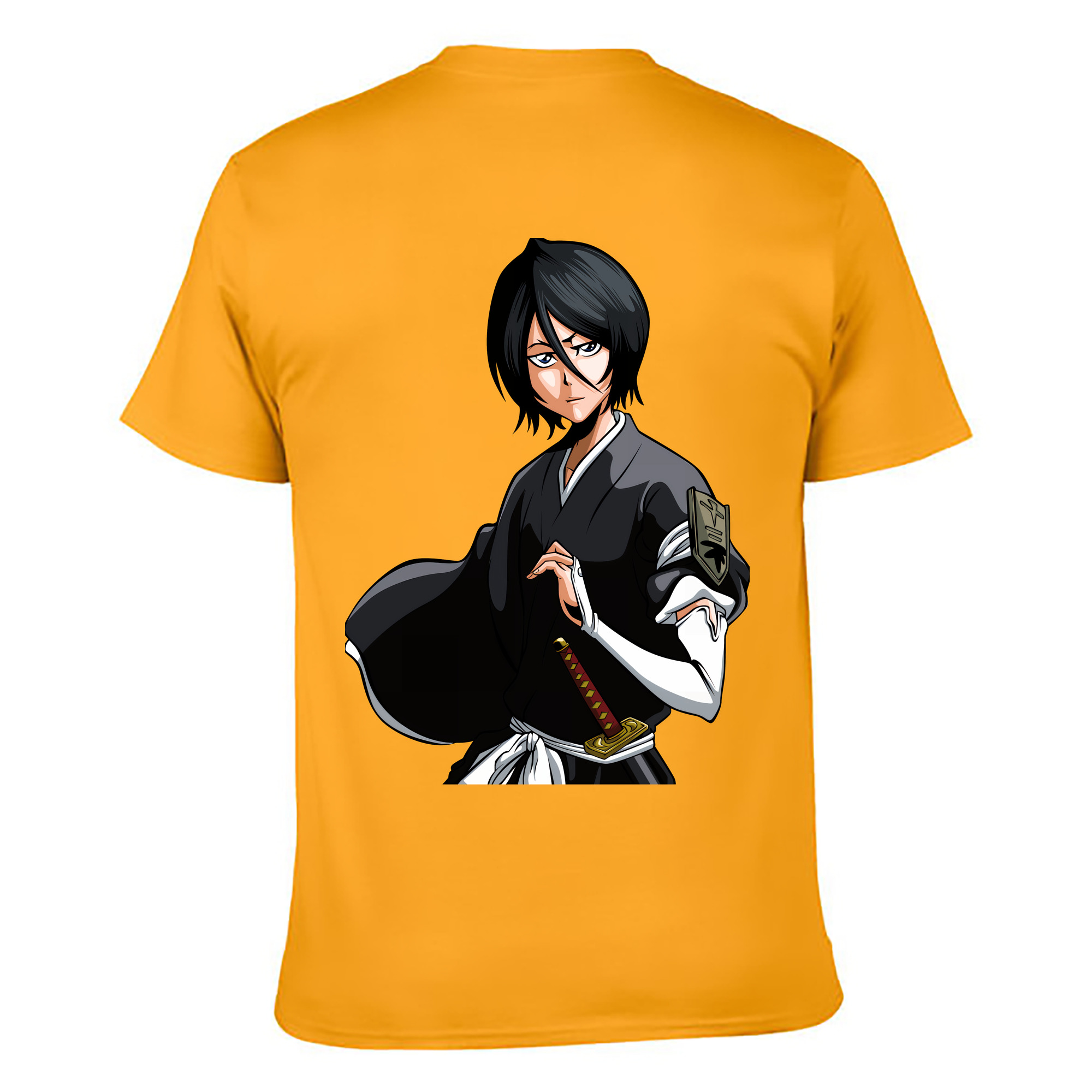 （画像用） ブリーチ 朽木ルキア BLEACH Kuchiki Rukia 綿100％ メンズ半袖Tシャツ（バックプリント） 通気性