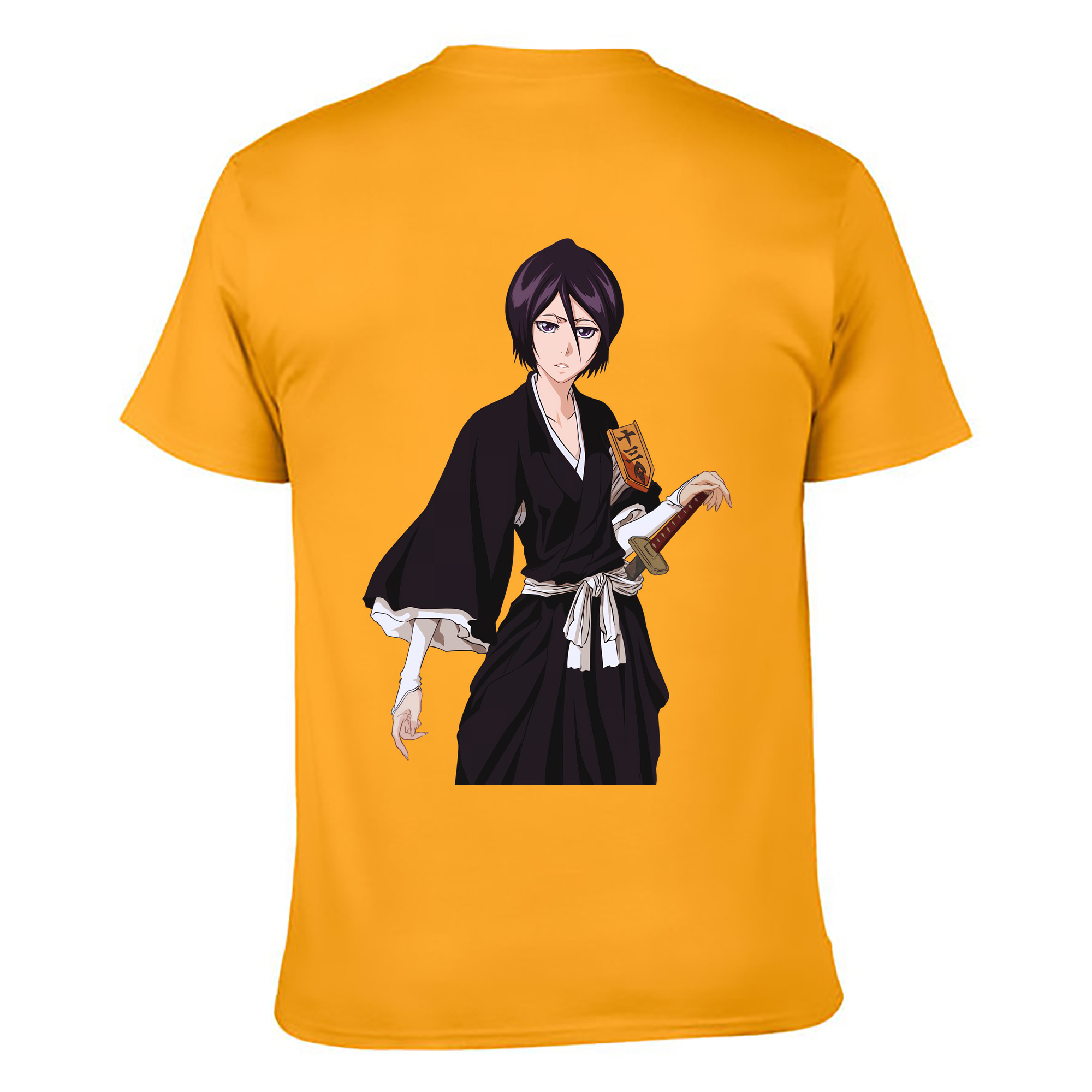 （画像用） ブリーチ 朽木ルキア BLEACH Kuchiki Rukia 綿100％ メンズ半袖Tシャツ（バックプリント） 通気性