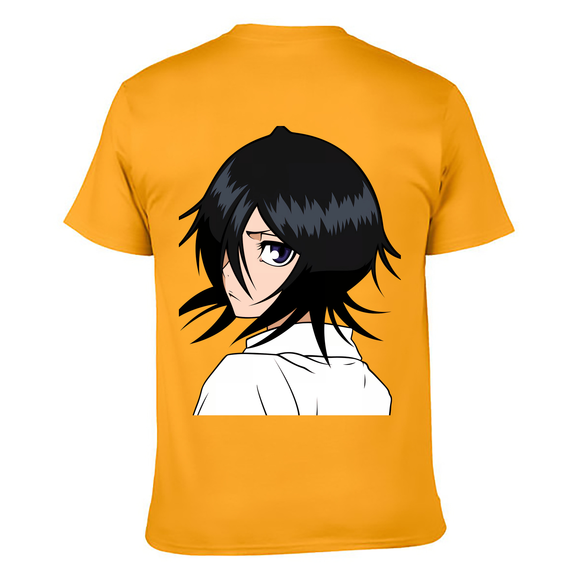 （画像用） ブリーチ 朽木ルキア BLEACH Kuchiki Rukia 綿100％ メンズ半袖Tシャツ（バックプリント） 通気性
