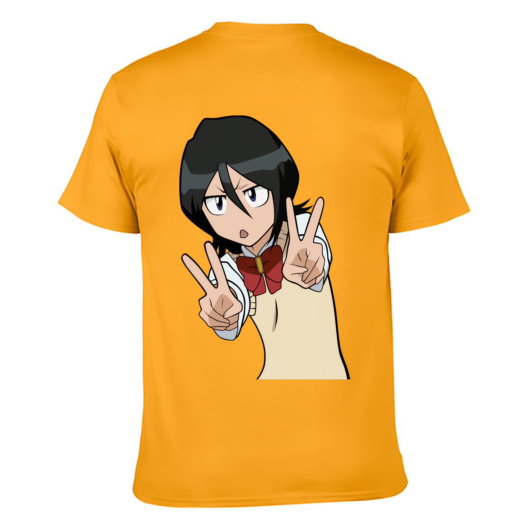 （画像用） ブリーチ 朽木ルキア BLEACH Kuchiki Rukia 綿100％ メンズ半袖Tシャツ（バックプリント） 通気性