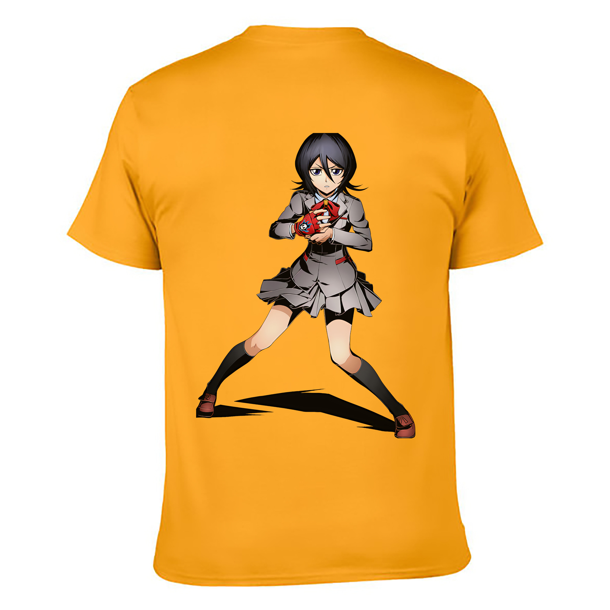 （画像用） ブリーチ 朽木ルキア BLEACH Kuchiki Rukia 綿100％ メンズ半袖Tシャツ（バックプリント） 通気性