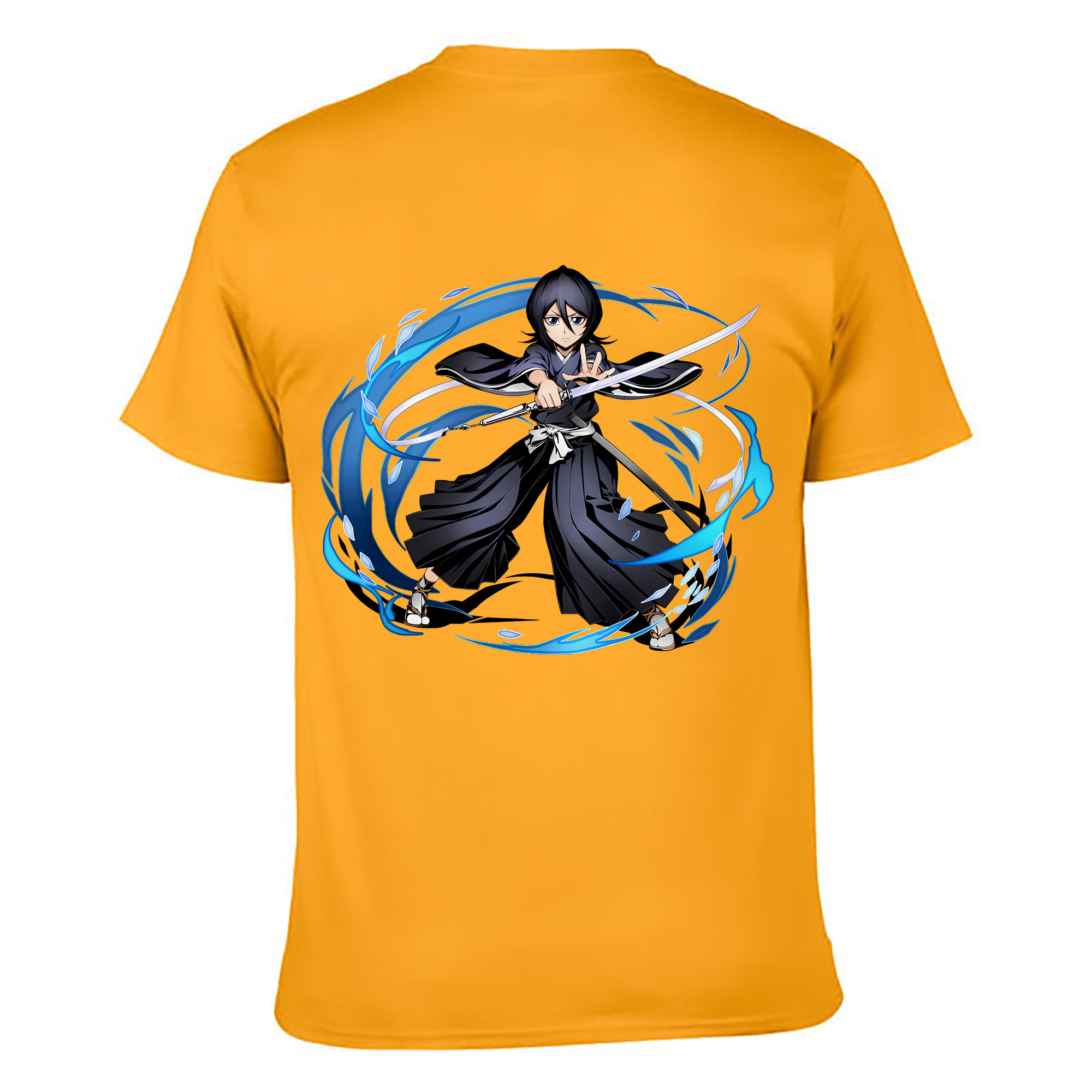 （画像用） ブリーチ 朽木ルキア BLEACH Kuchiki Rukia 綿100％ メンズ半袖Tシャツ（バックプリント） 通気性