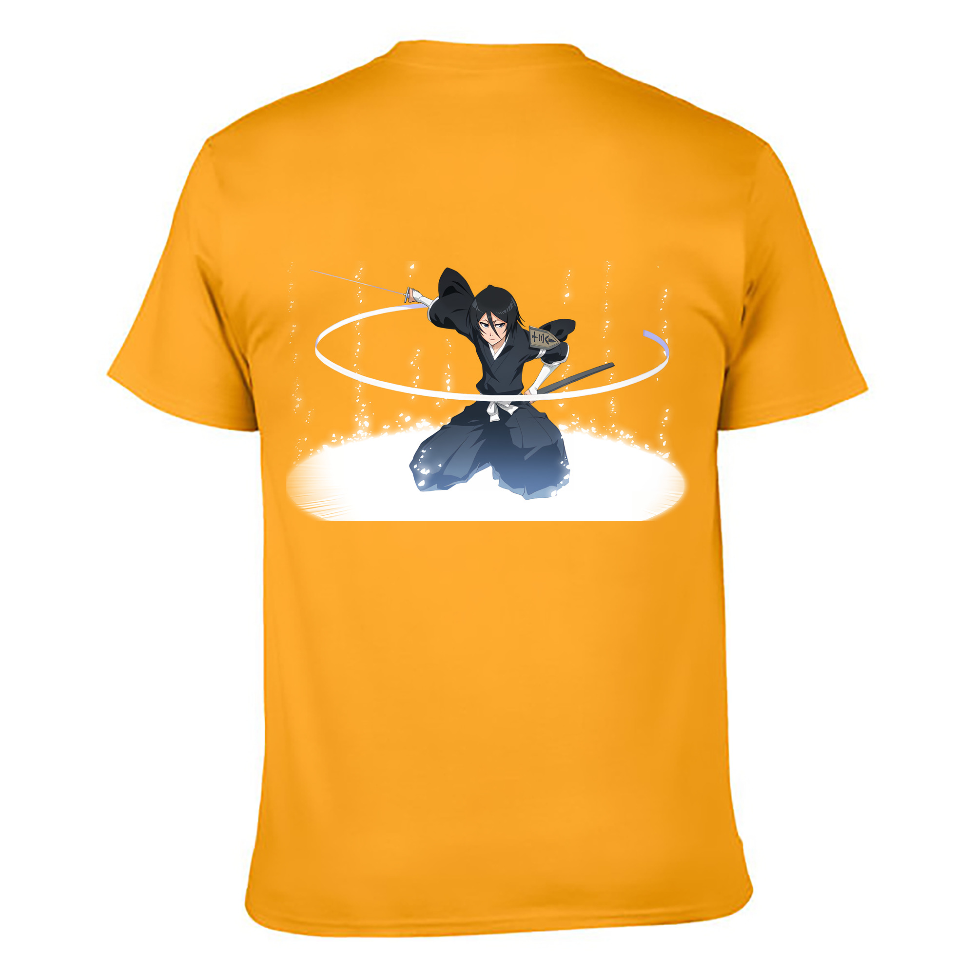 （画像用） ブリーチ 朽木ルキア BLEACH Kuchiki Rukia 綿100％ メンズ半袖Tシャツ（バックプリント） 通気性