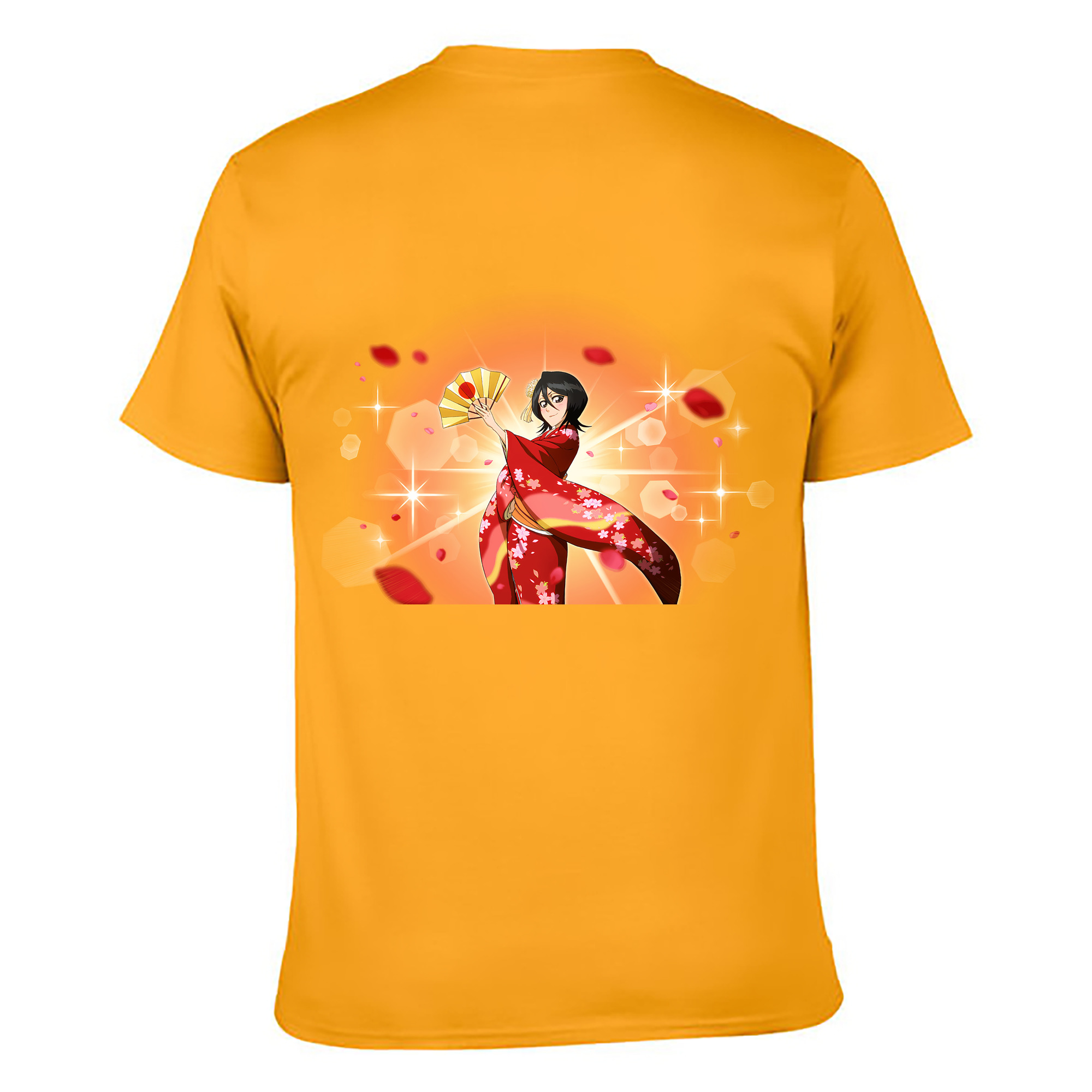 （画像用） ブリーチ 朽木ルキア BLEACH Kuchiki Rukia 綿100％ メンズ半袖Tシャツ（バックプリント） 通気性