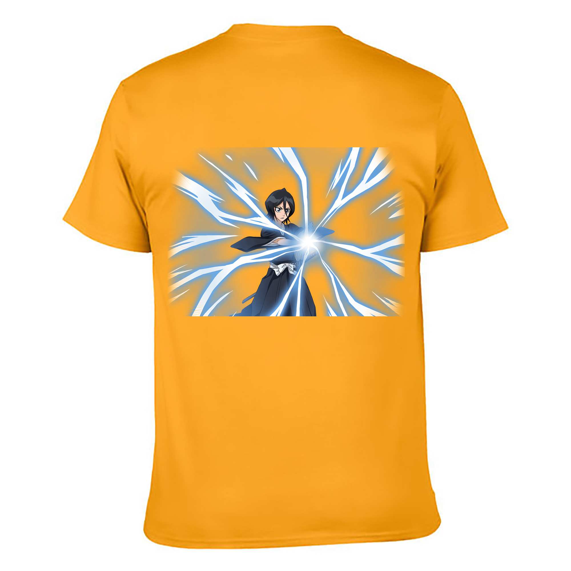 （画像用） ブリーチ 朽木ルキア BLEACH Kuchiki Rukia 綿100％ メンズ半袖Tシャツ（バックプリント） 通気性