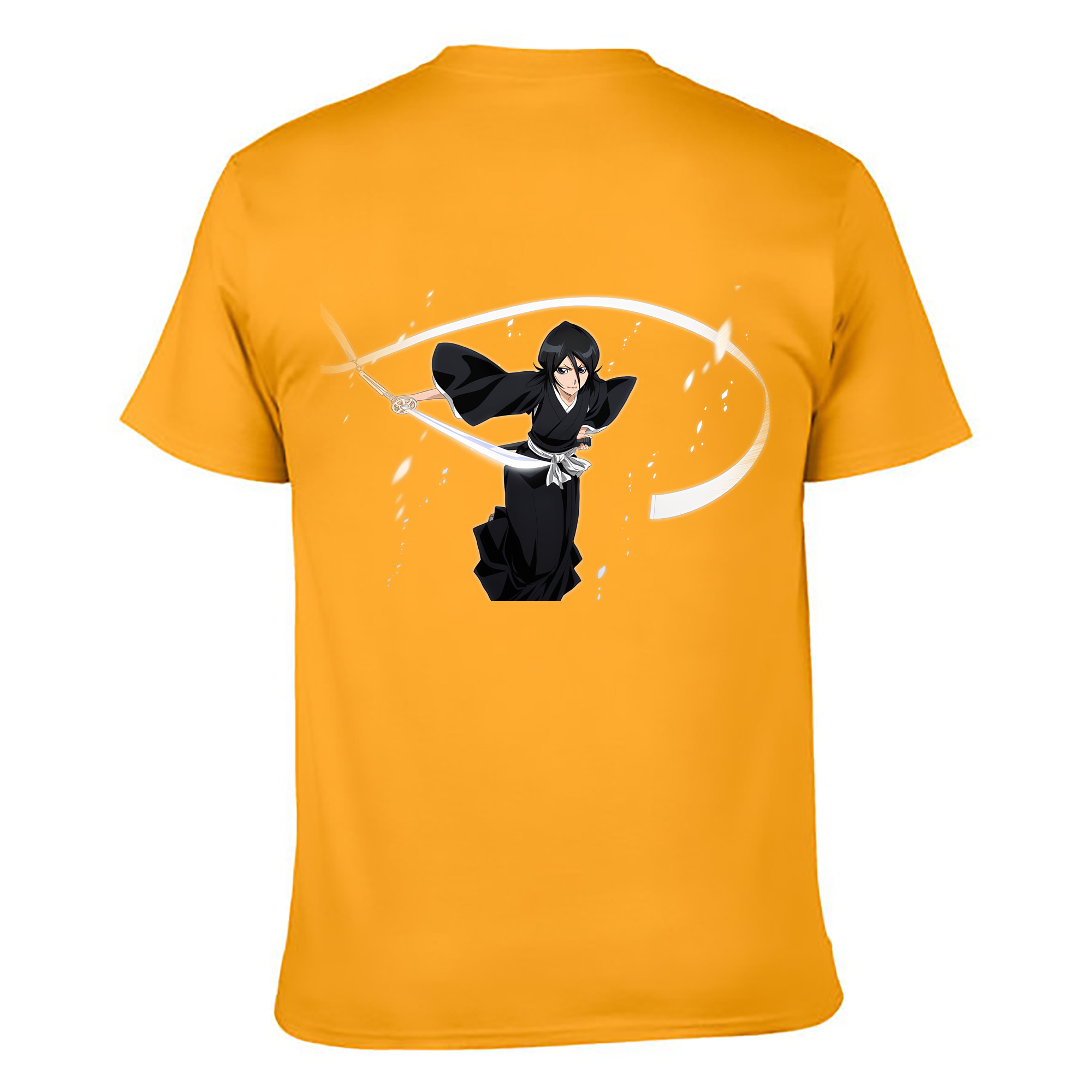 （画像用） ブリーチ 朽木ルキア BLEACH Kuchiki Rukia 綿100％ メンズ半袖Tシャツ（バックプリント） 通気性