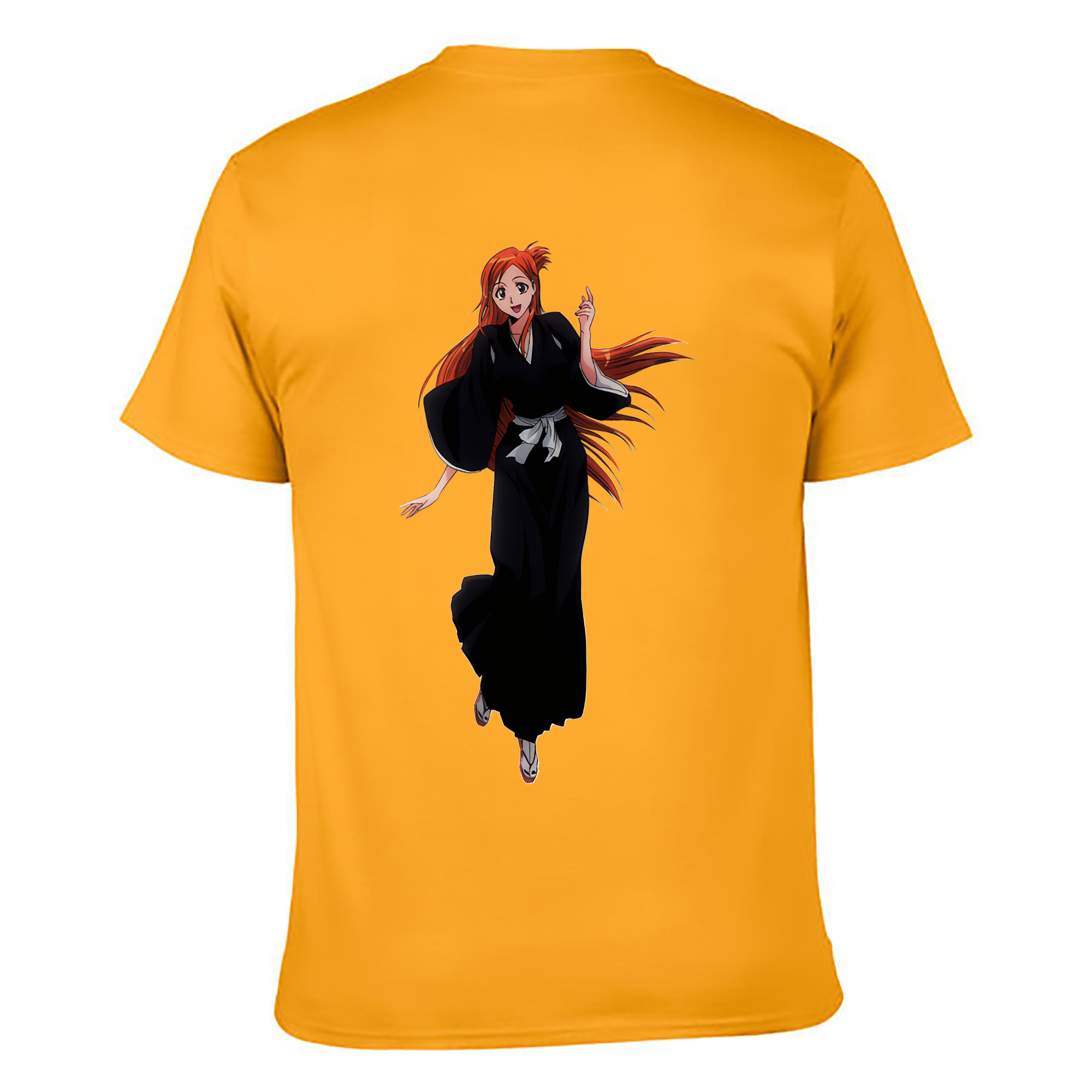 （画像用） ブリーチ 井上織姫（いのうえおりひめ） BLEACH Inoue Orihime 綿100％ メンズ半袖Tシャツ（バックプリント） 通気性