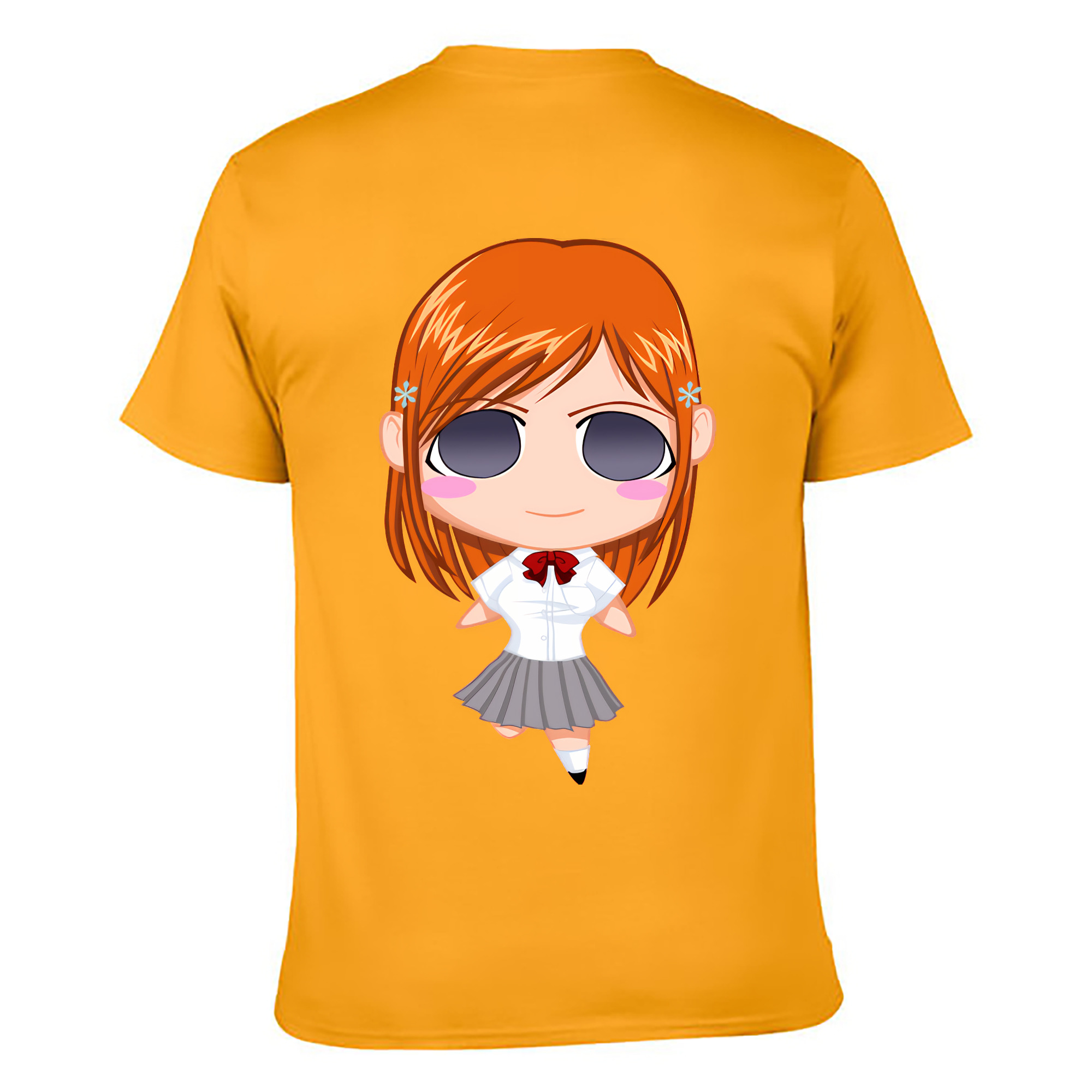 （画像用） ブリーチ 井上織姫（いのうえおりひめ） BLEACH Inoue Orihime 綿100％ メンズ半袖Tシャツ（バックプリント） 通気性