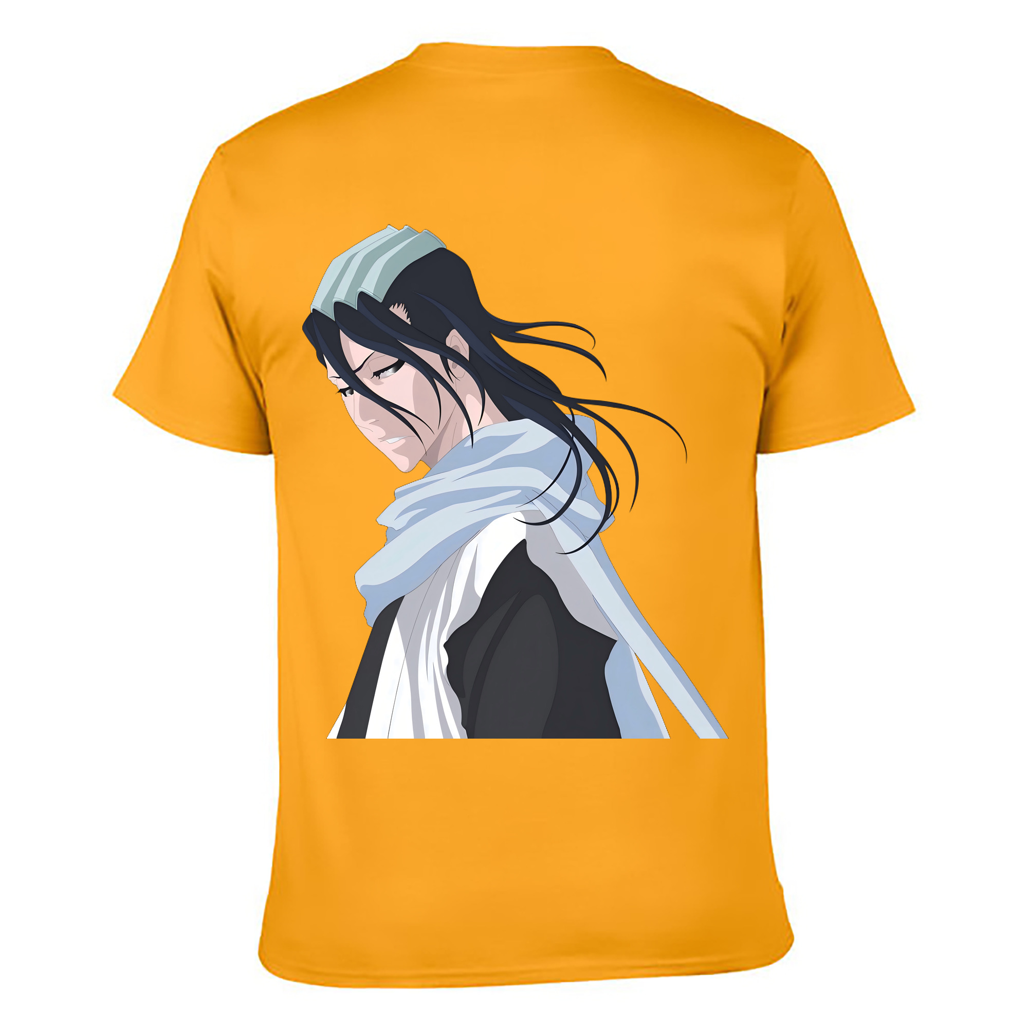 （画像用） ブリーチ くちき びゃくや BLEACH Kuchiki Byakuya 綿100％ メンズ半袖Tシャツ（バックプリント） 通気性